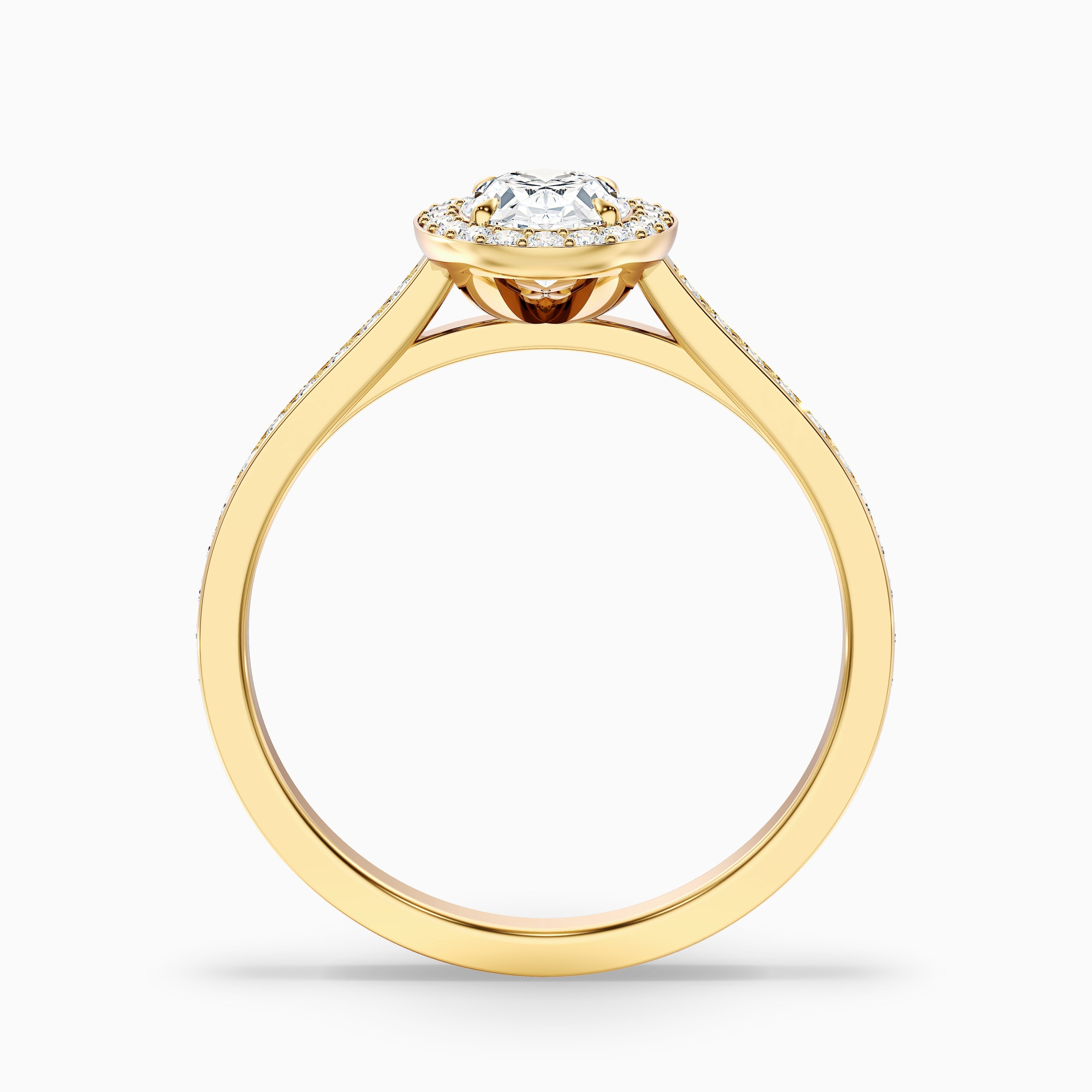 Erin 2 Carat Oval Halo Pave Lab Grown Engagement Ring in 925 Sterling Silver