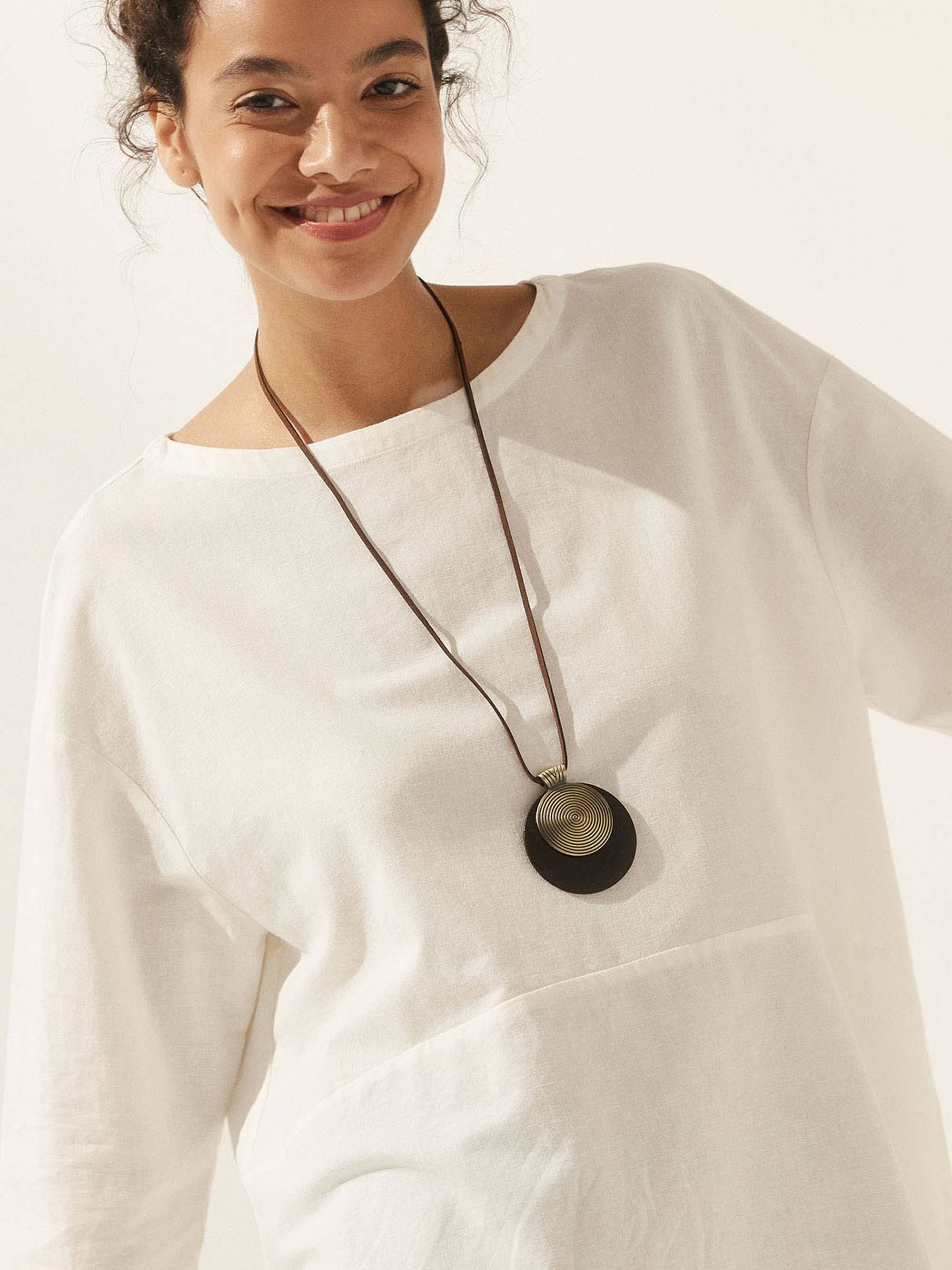 Vintage Wooden Rings Long Necklace DestGlow