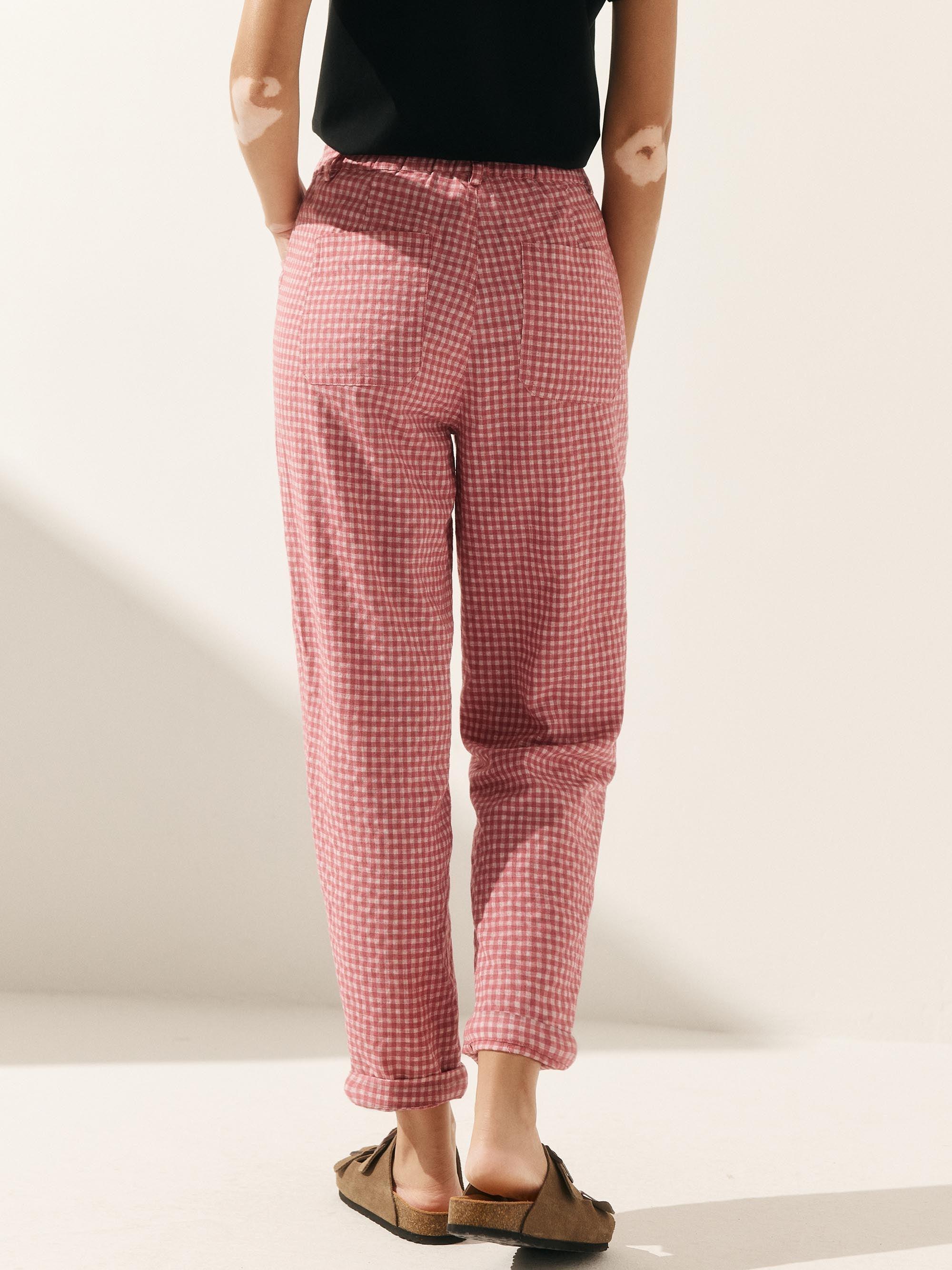 Linen Simple Button Fly Trousers HEIDI by LINTICO