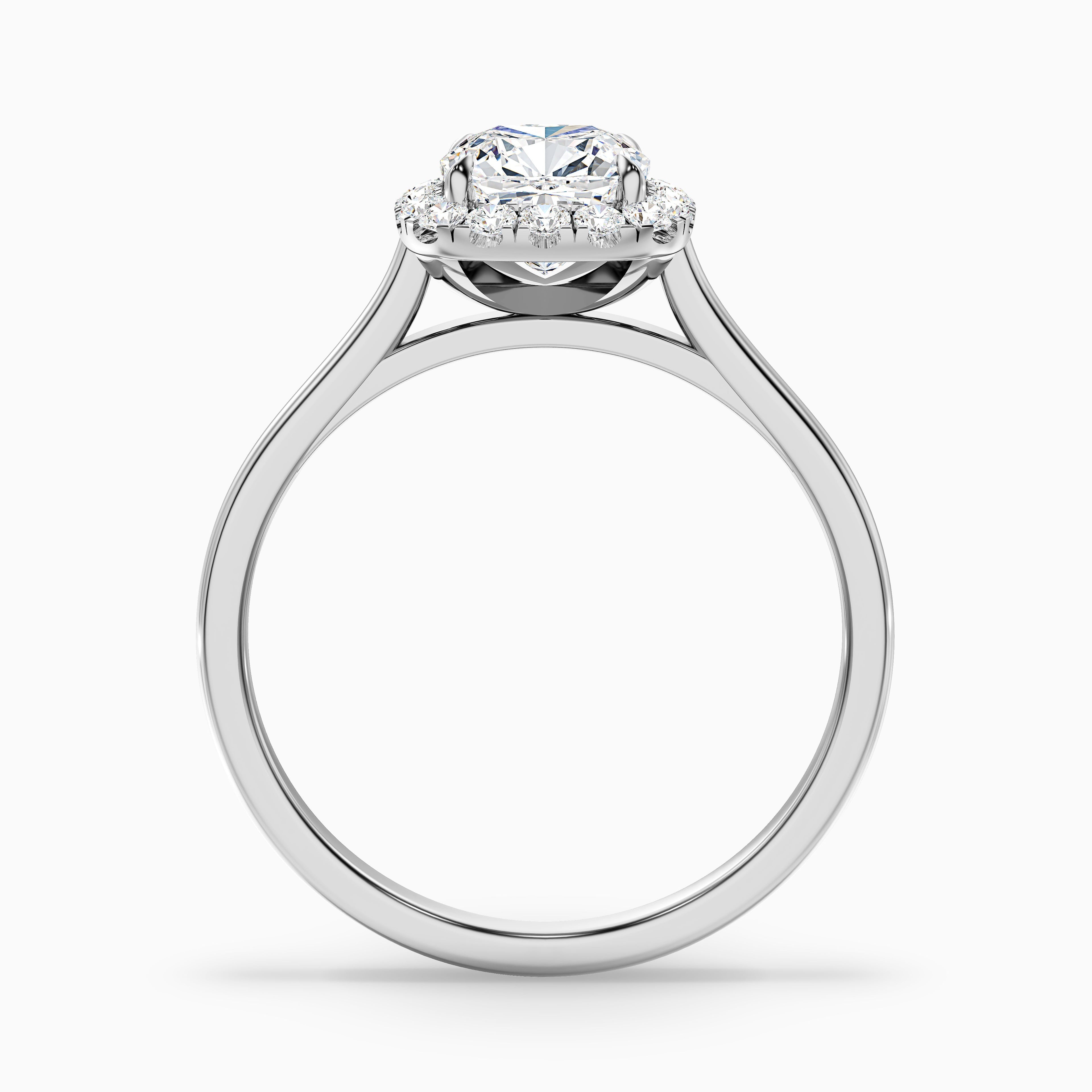 Jeri 4.5 Carat Cushion Cut Halo Lab Grown Engagement Ring in 18k Rose Gold DestGlow