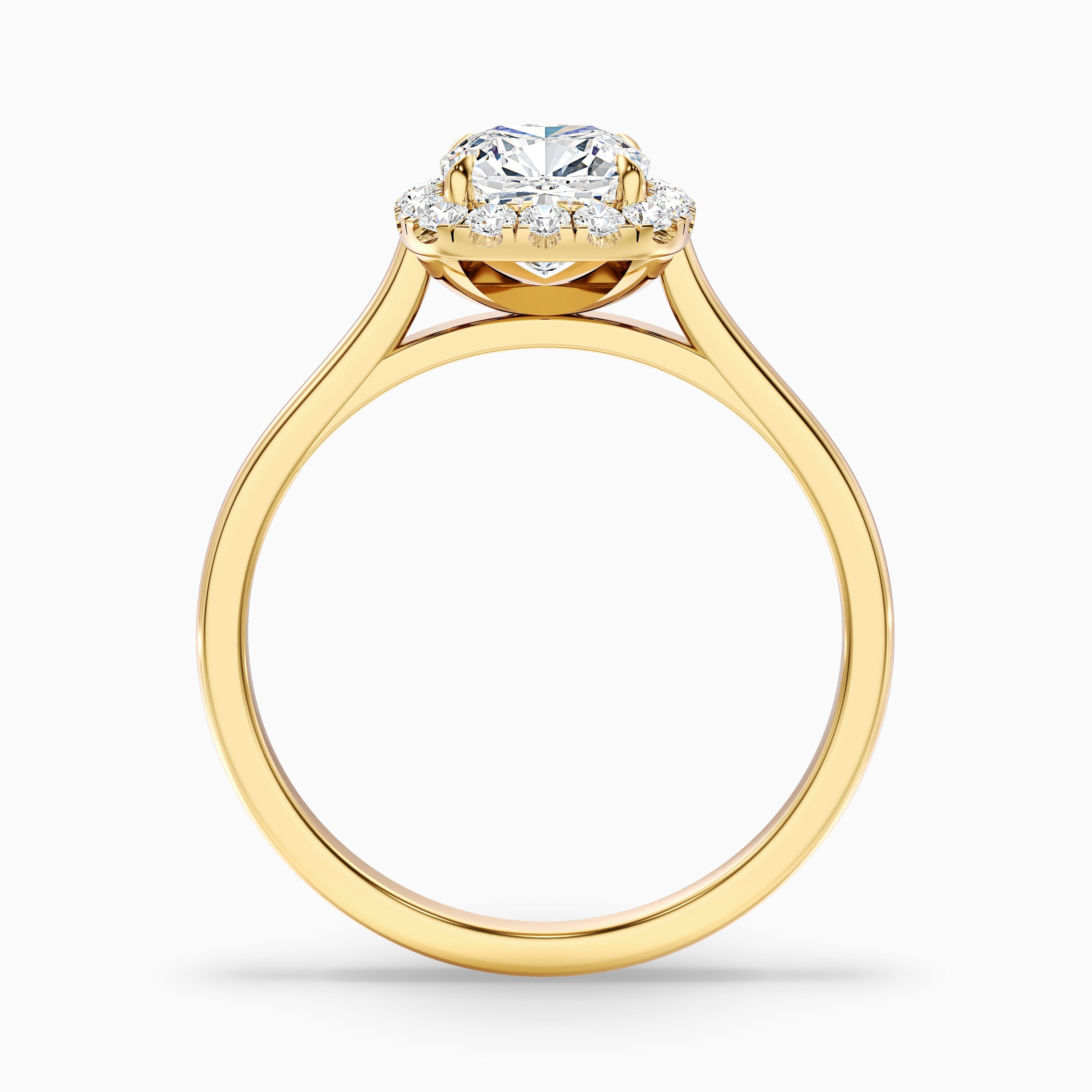 Jeri 2 Carat Cushion Cut Halo Lab Grown Engagement Ring in Platinum