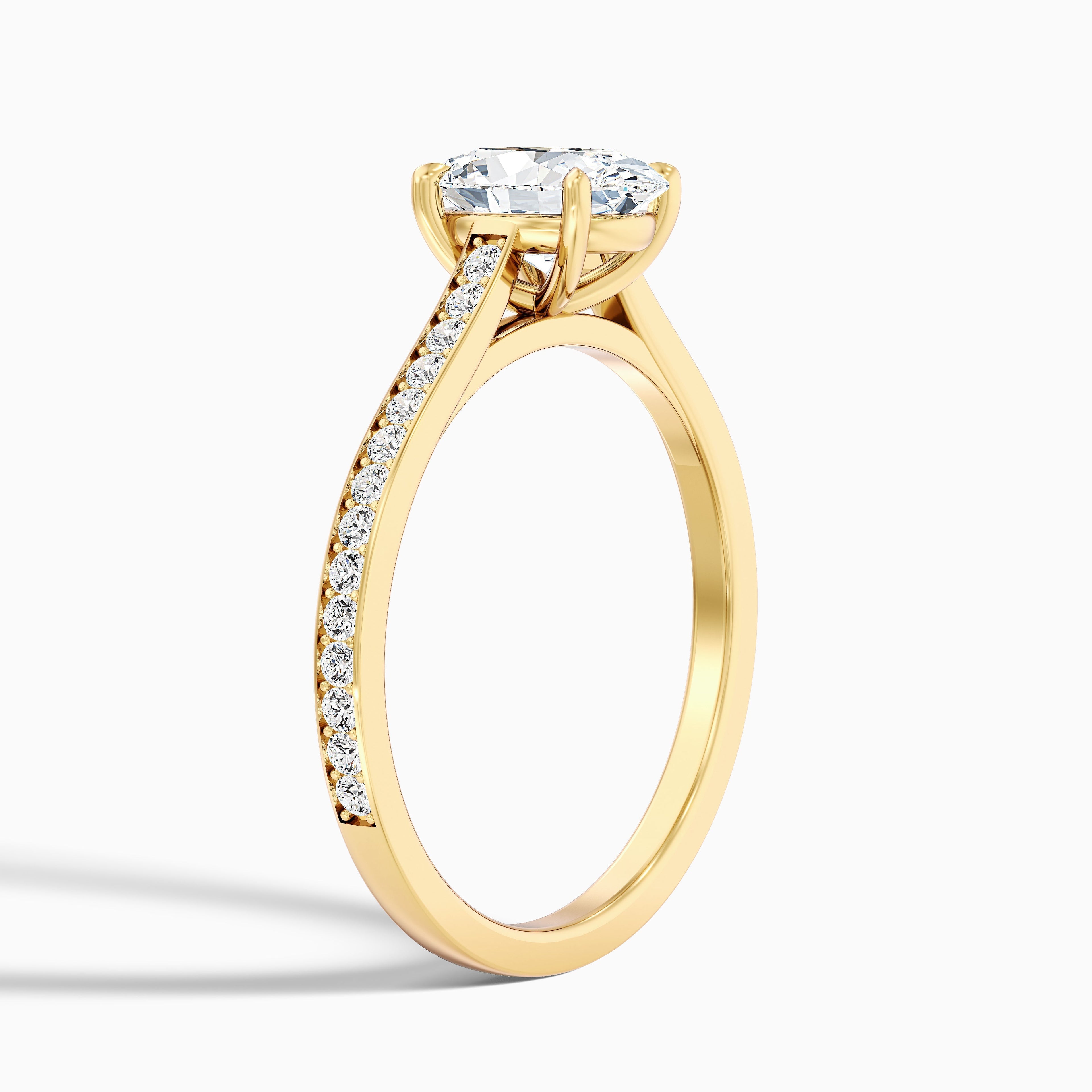 Jessy 5 Carat Oval Cut Side Stone Pave Lab Grown Engagement Ring in 925 Sterling Silver