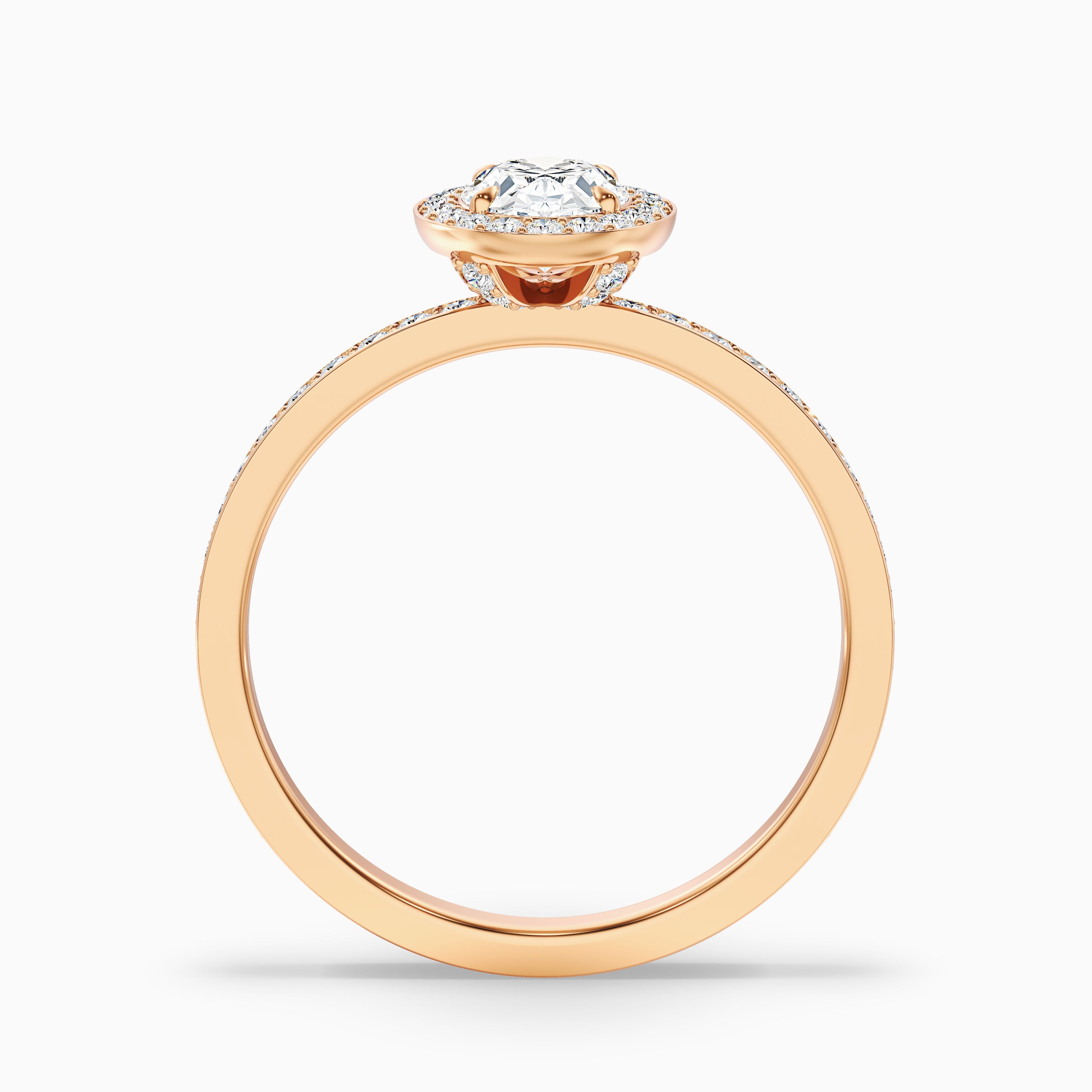 Eden 2.5 Carat Oval Halo Pave Lab Grown Engagement Ring in 14k Yellow Gold DestGlow