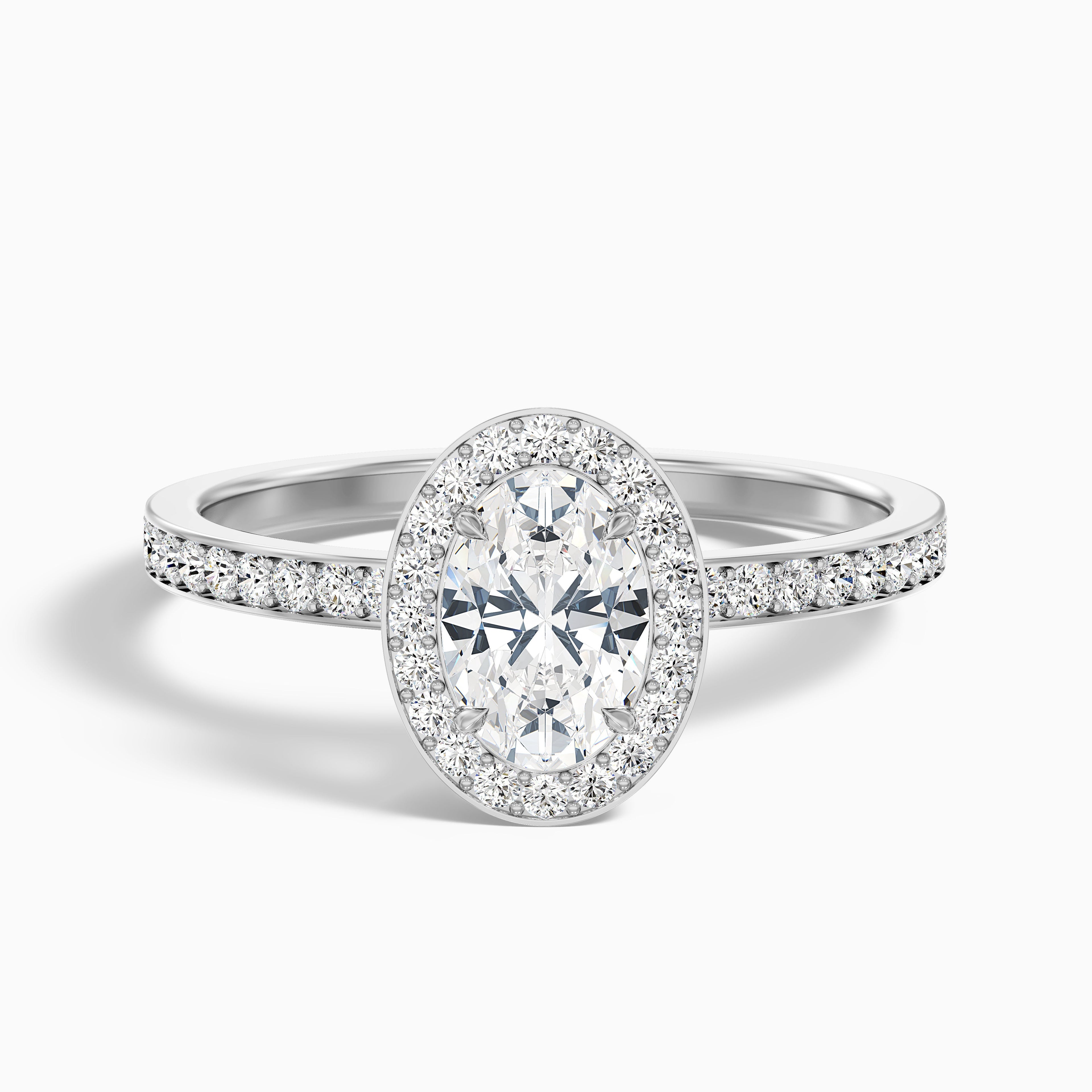 Eden 2.5 Carat Oval Halo Pave Lab Grown Engagement Ring in 10k Rose Gold DestGlow