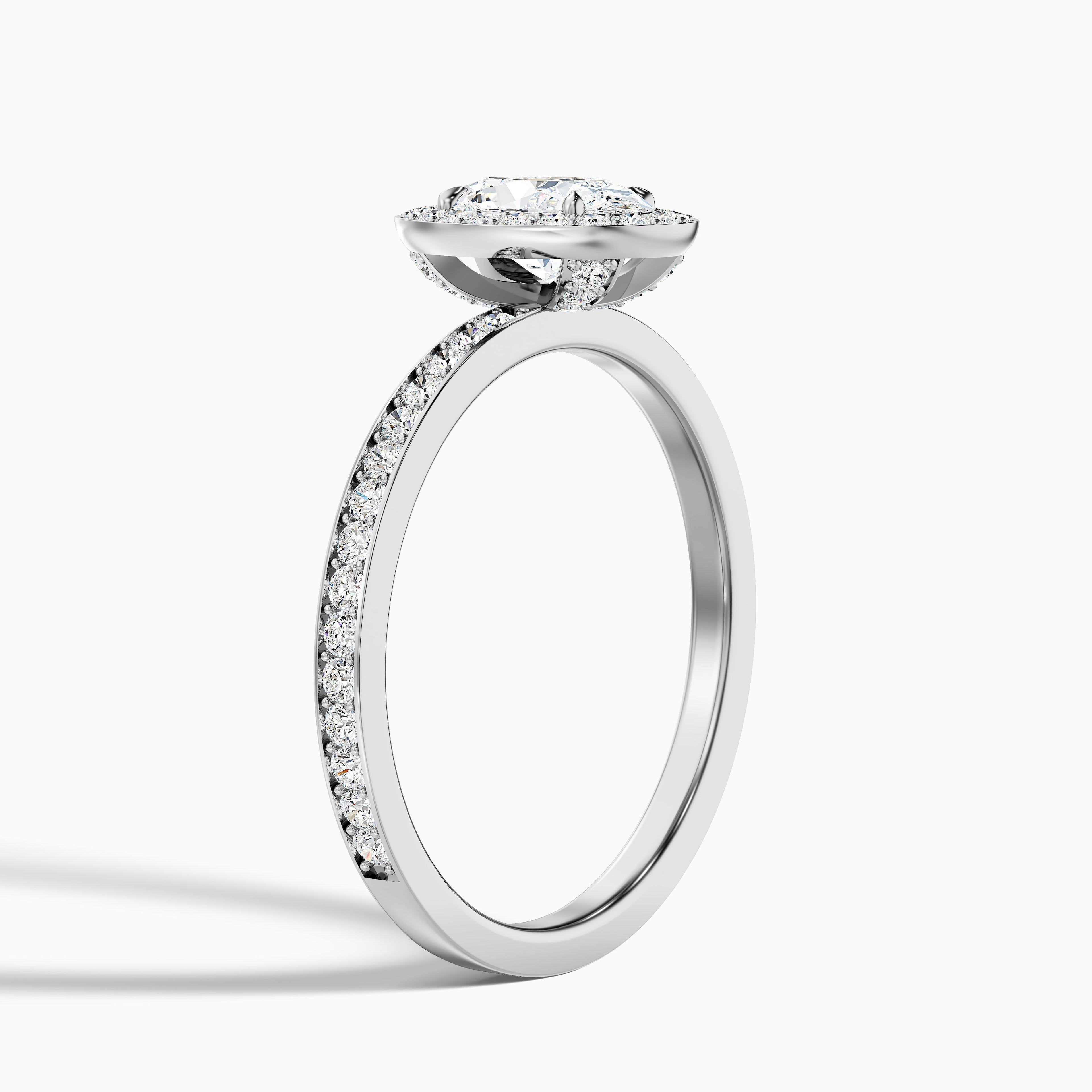 Eden 4 Carat Oval Halo Pave Lab Grown Engagement Ring in 18k Rose Gold DestGlow