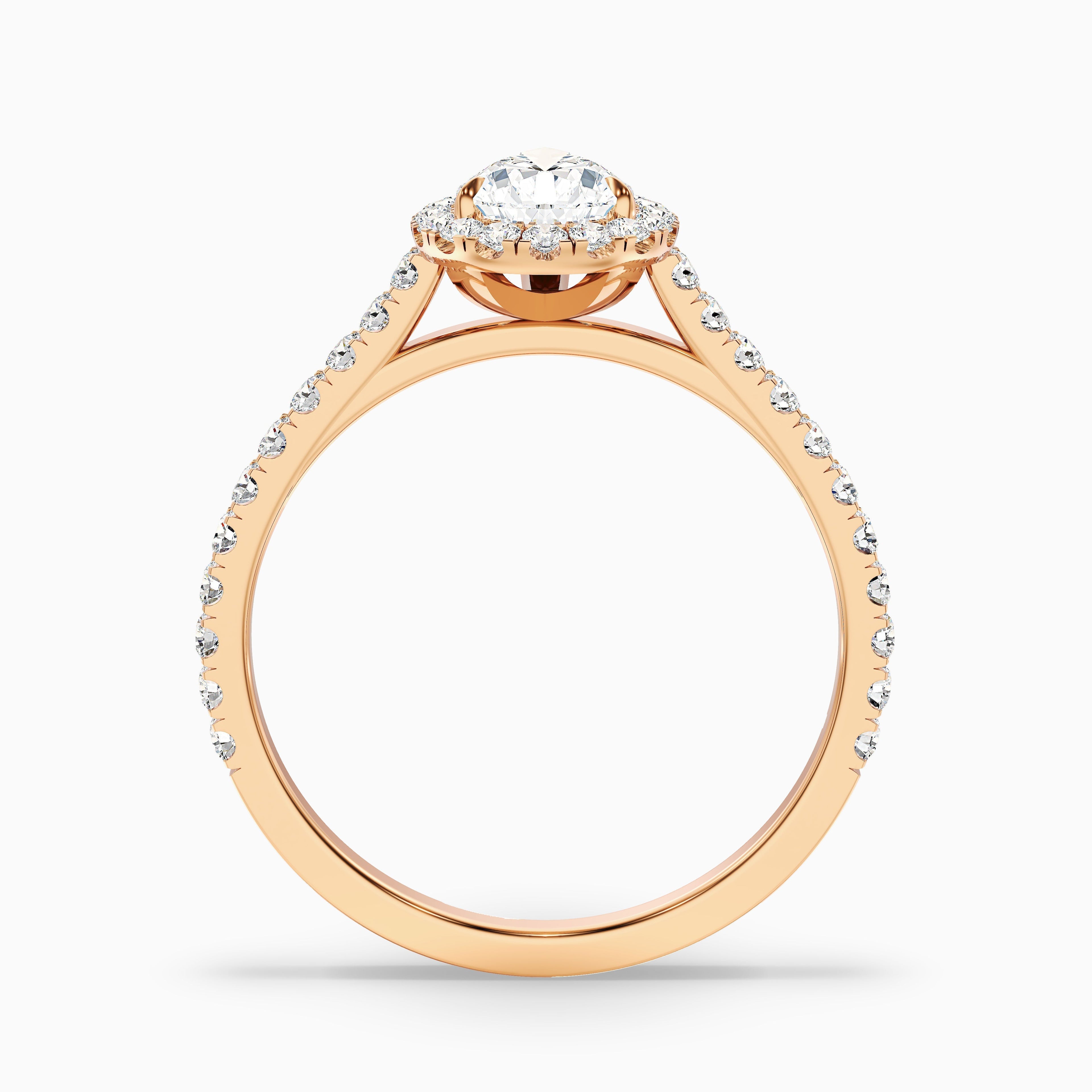 Cindy 3.5 Carat Pear Shaped Halo Moissanite Diamond Ring in 18k White Gold DestGlow