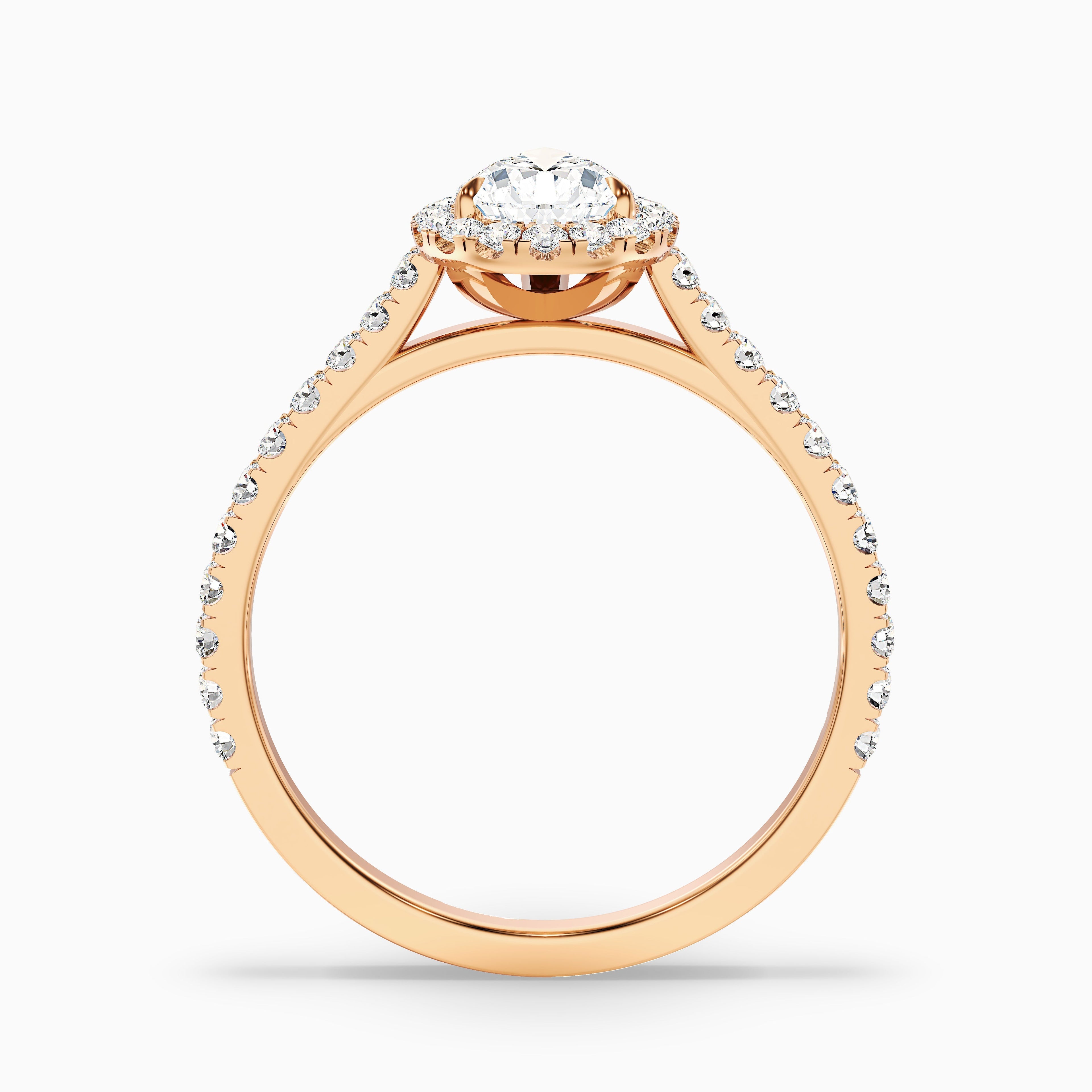Cindy 4 Carat Pear Shaped Halo Moissanite Diamond Ring in 10k White Gold DestGlow
