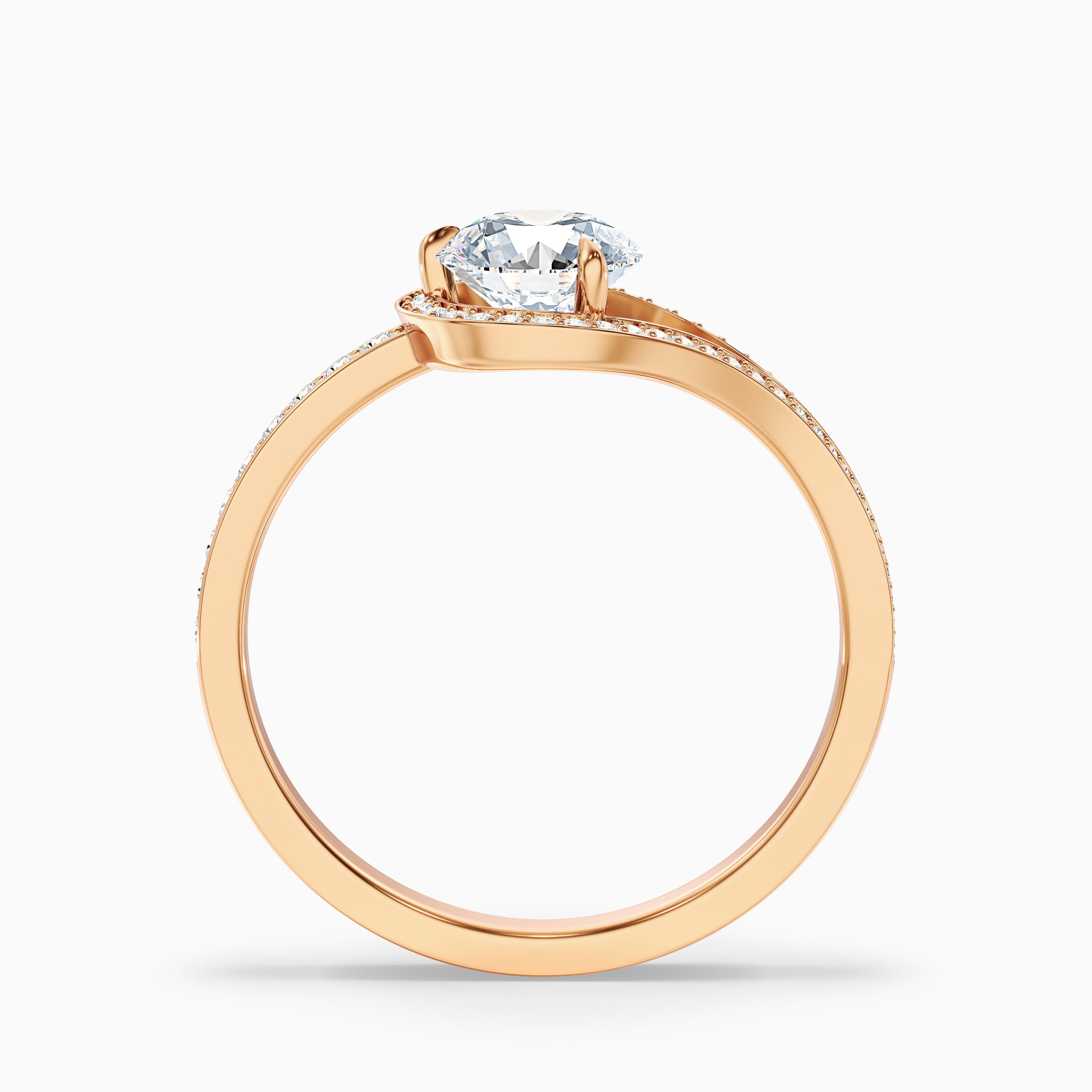 Cherri 2.5 Carat Round Halo Pave Moissanite Diamond Ring in 14k White Gold