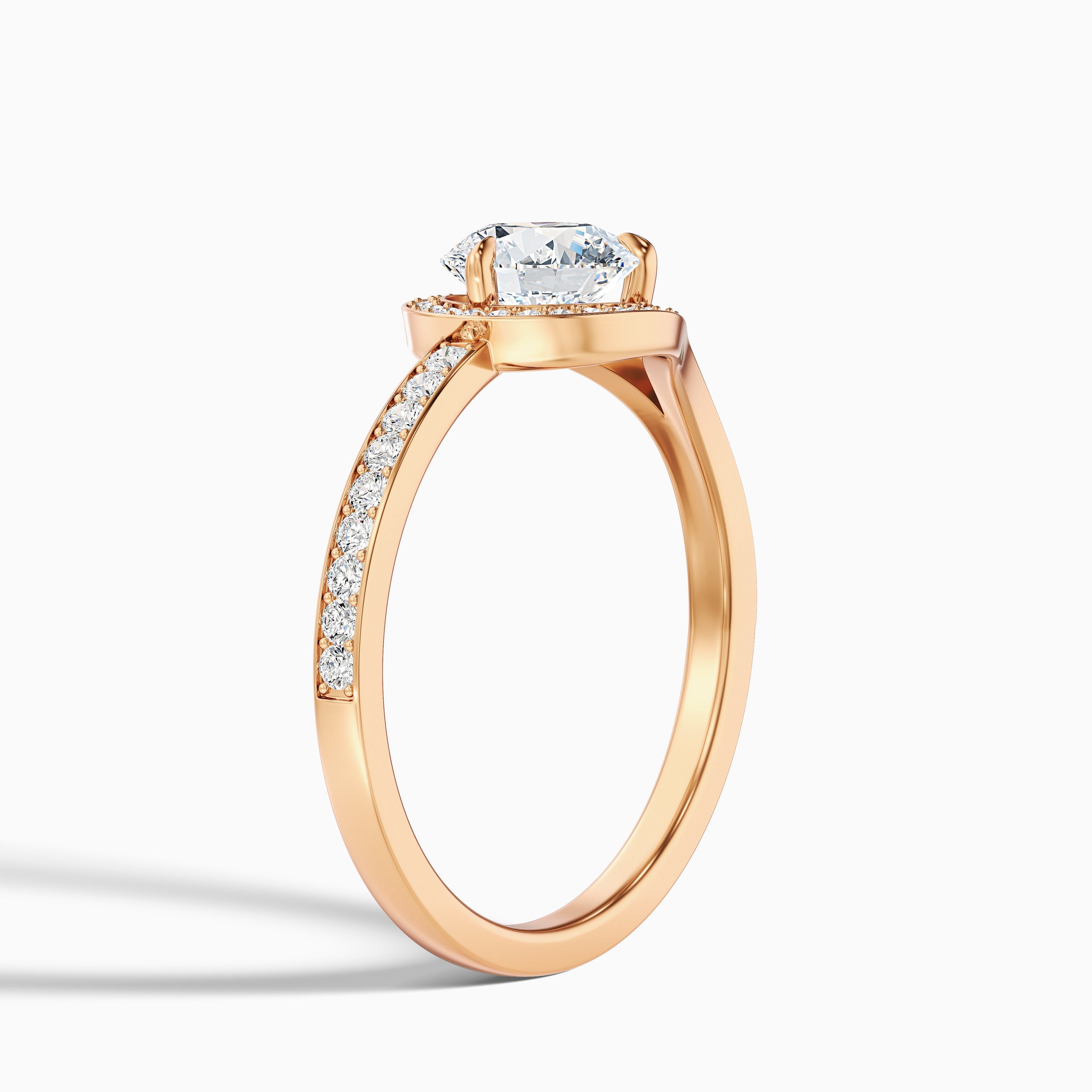Avi 2.5 Carat Round Halo Pave Lab Grown Engagement Ring in 925 Sterling Silver