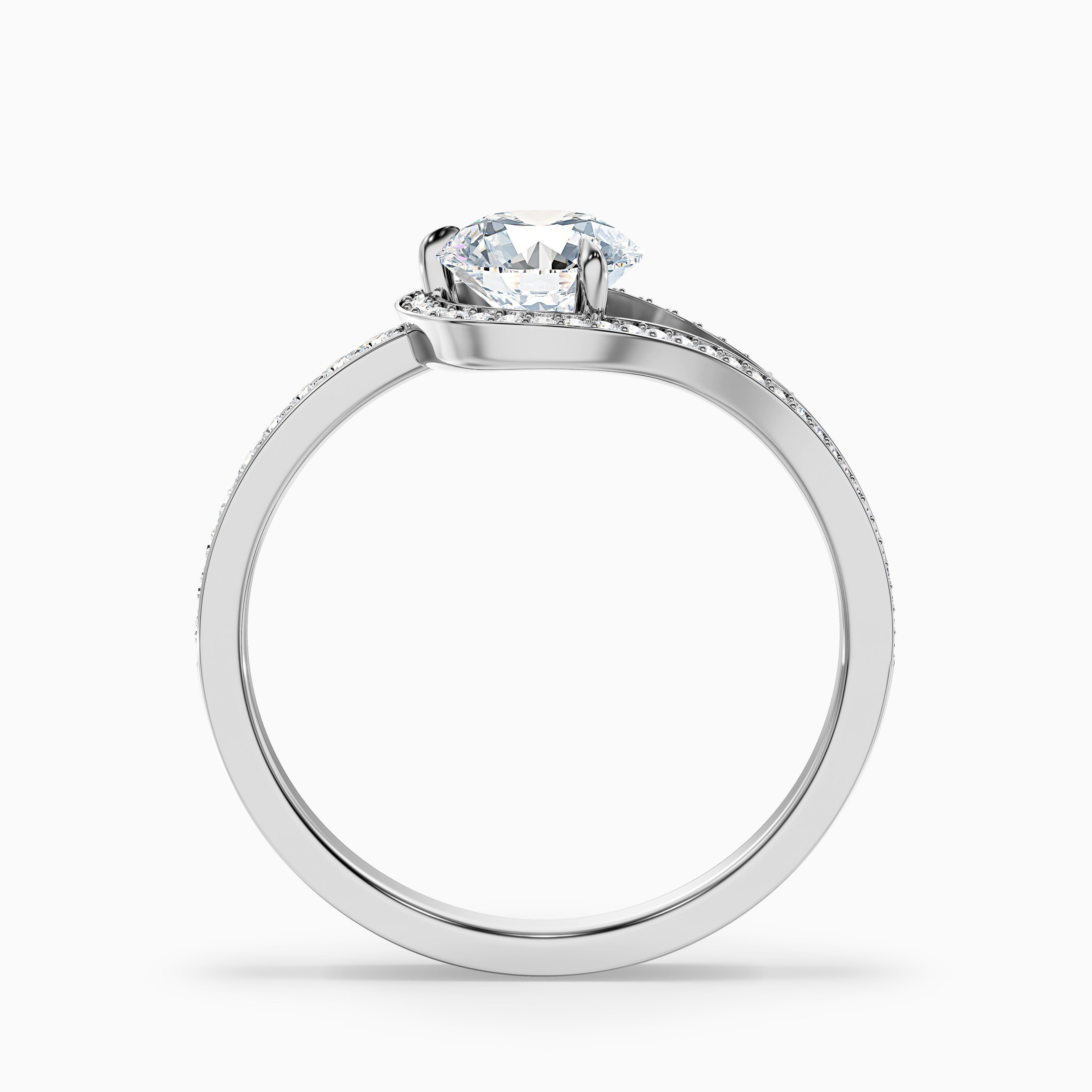 Cherri 4.5 Carat Round Halo Pave Moissanite Diamond Ring in Platinum DestGlow