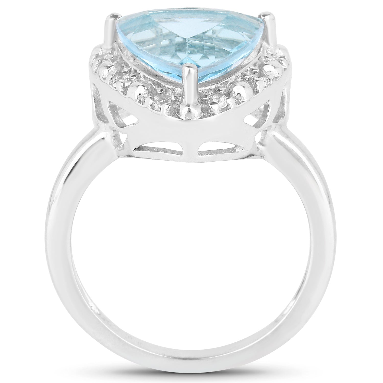 5.05 Carat Genuine Blue Topaz and White Topaz .925 Sterling Silver Ring by Bids.com