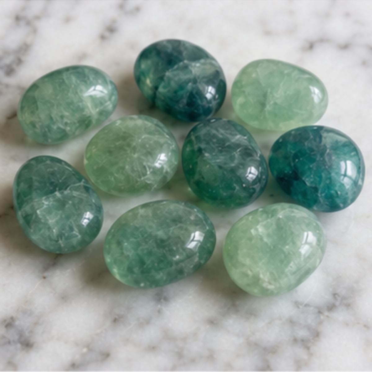 Green Fluorite Tumbled Crystals (Bring Balance and Clearing) DestGlow