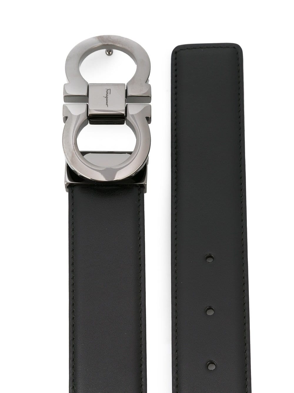 Ferragamo Men Smooth Leather Reversible Gancini Belt by Luosophy
