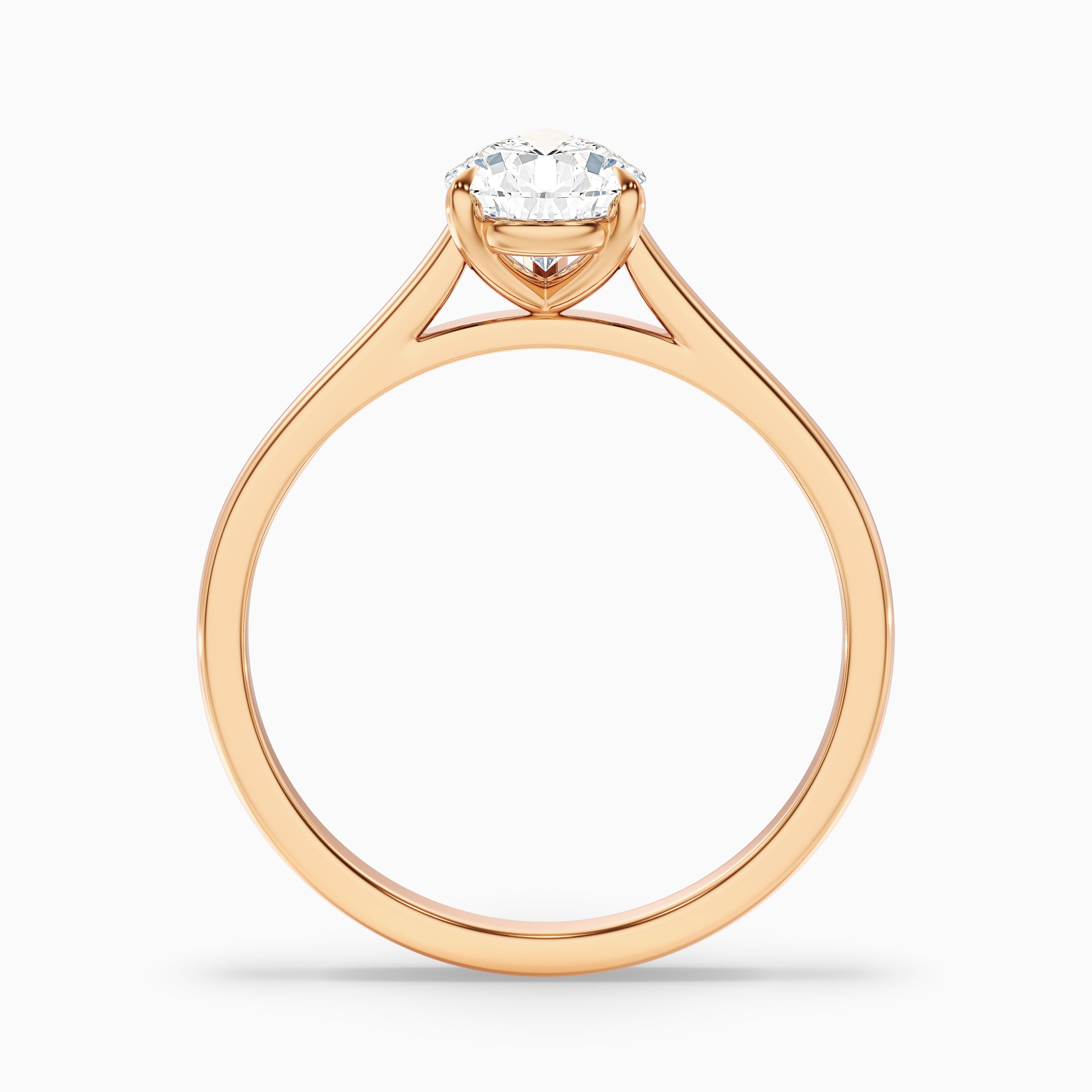 Avi 1 Carat Pear Shaped Solitaire Moissanite Diamond Ring in 10k White Gold