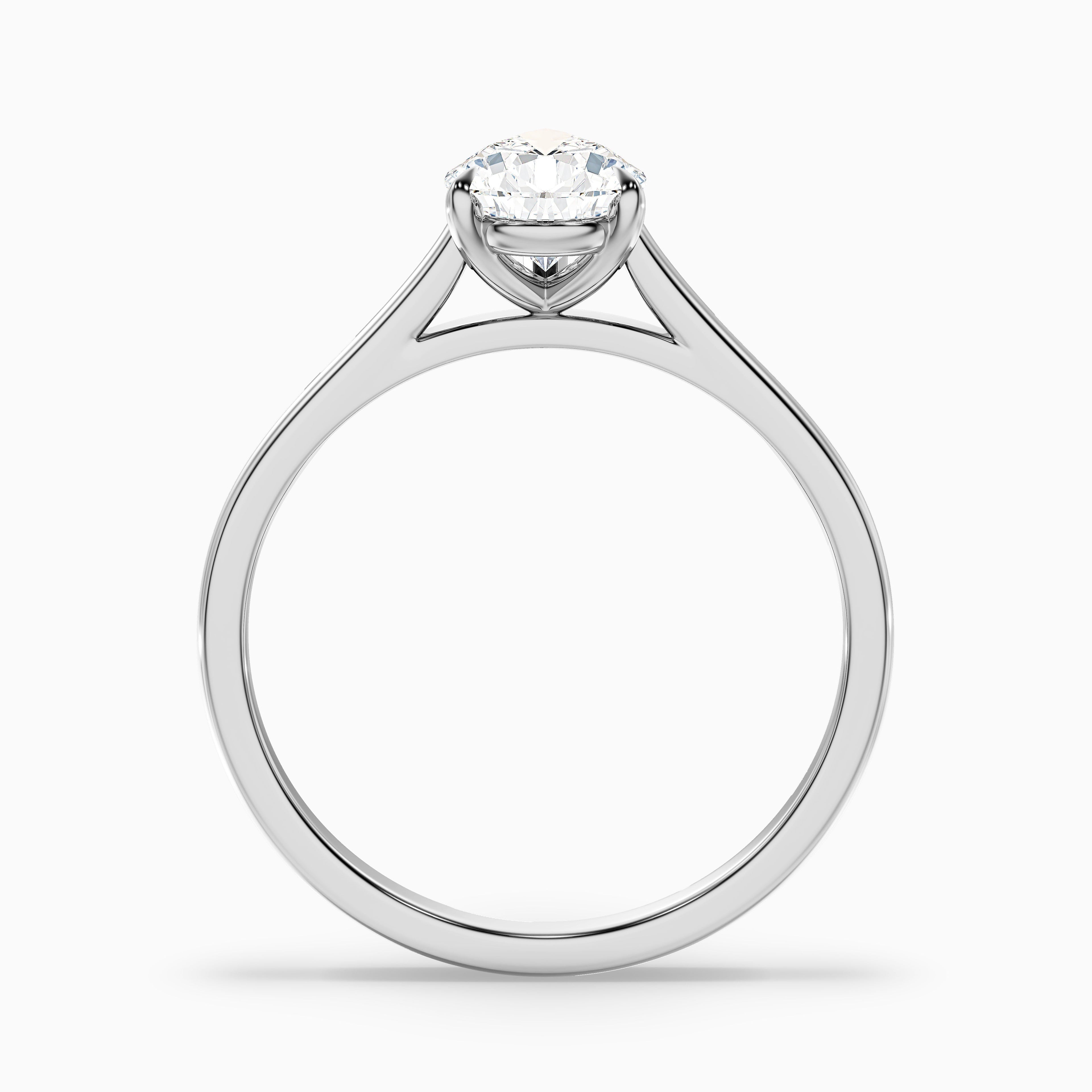 Avi 3 Carat Pear Shaped Solitaire Moissanite Diamond Ring in 18k Yellow Gold