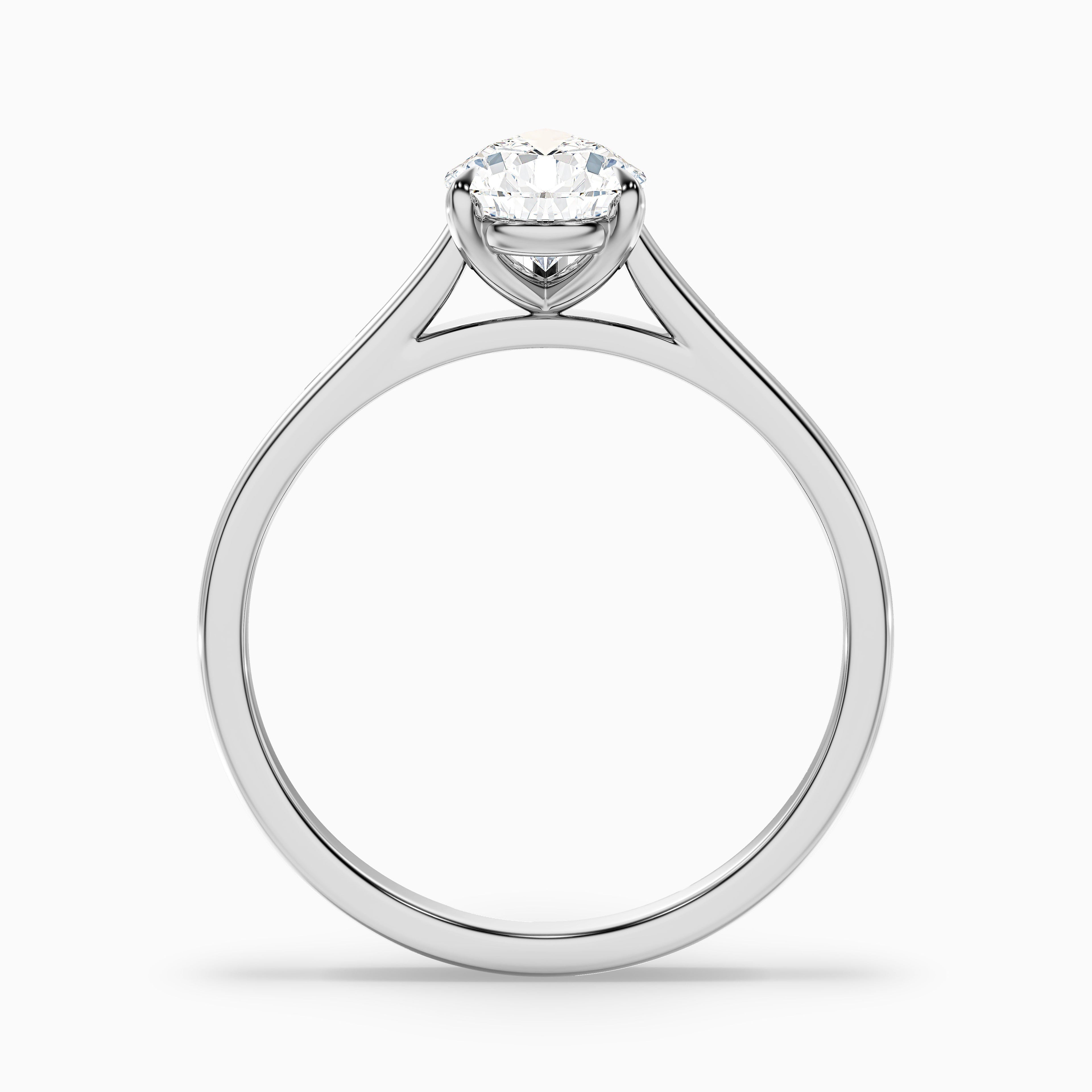 Avi 2 Carat Pear Shaped Solitaire Moissanite Diamond Ring in 18k Rose Gold