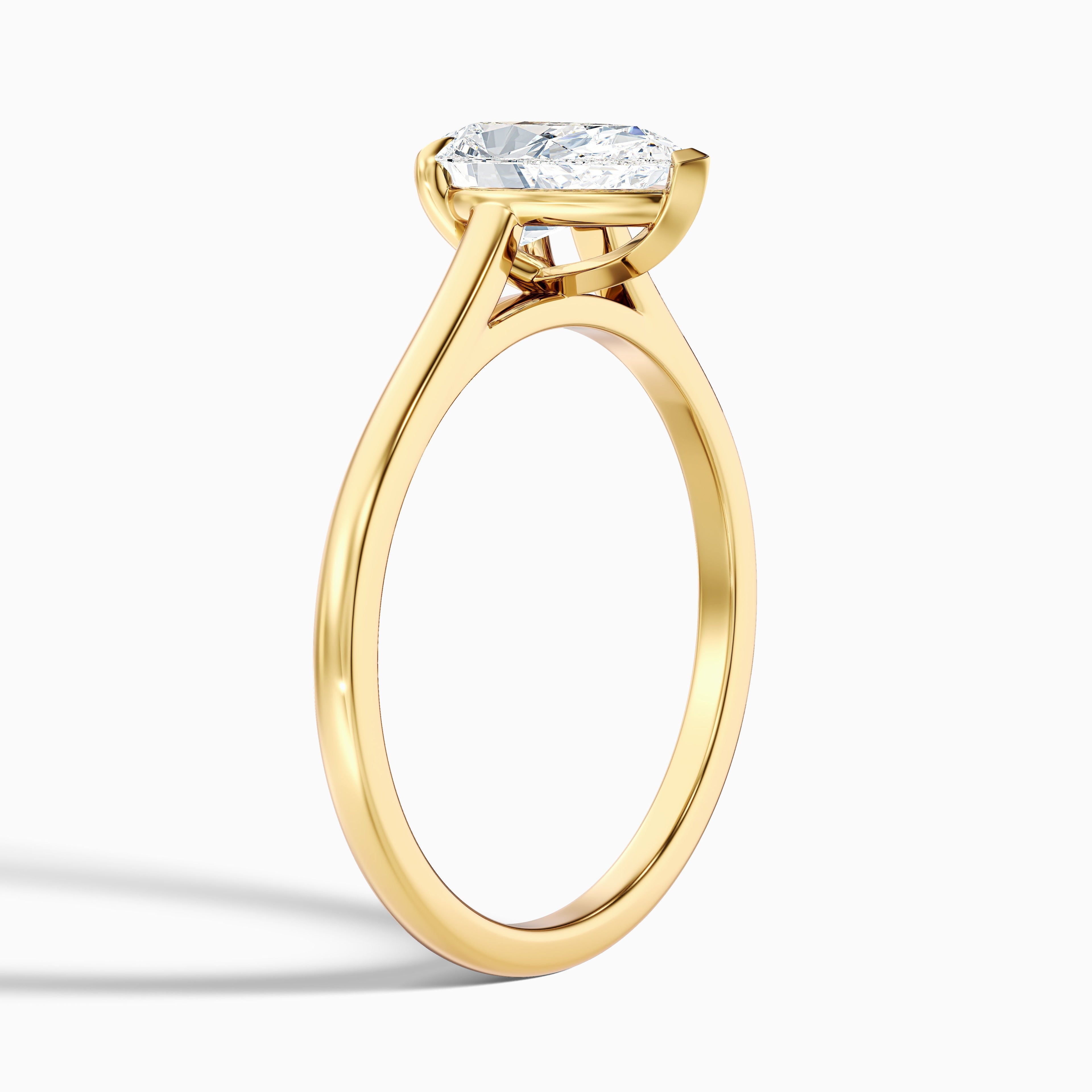 Cherri 3.5 Carat Pear Shaped Solitaire Lab Grown Engagement Ring in 18k Yellow Gold DestGlow