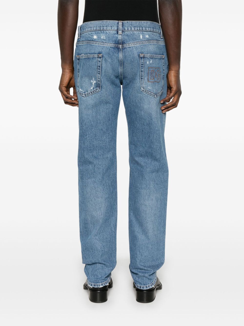 Dolce & Gabbana Men Classic Five-Pocket Cotton Jeans With Abrasions by Luosophy