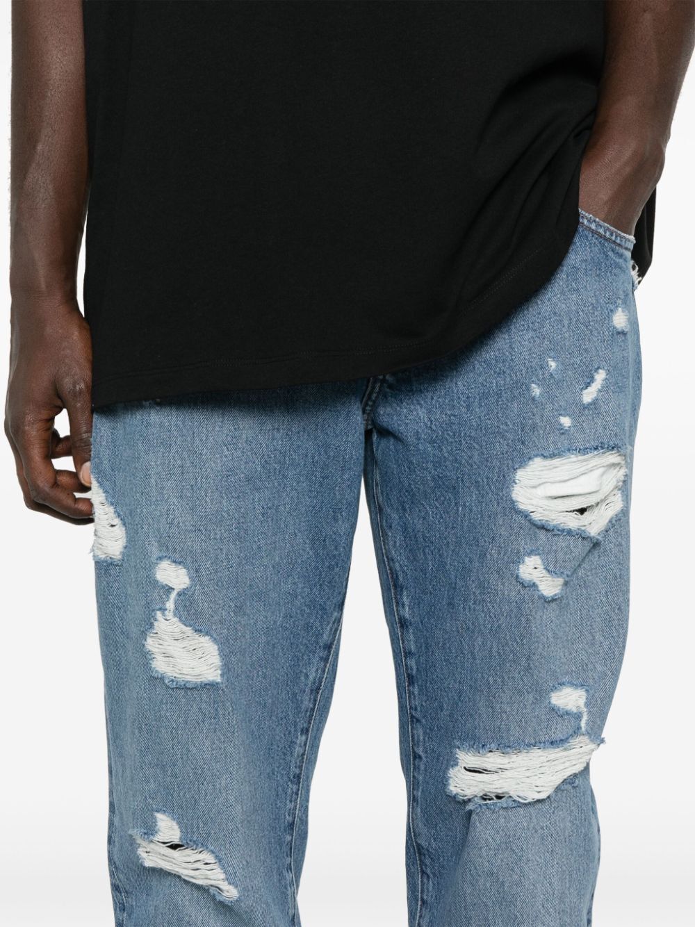 Dolce & Gabbana Men Classic Five-Pocket Cotton Jeans With Abrasions by Luosophy