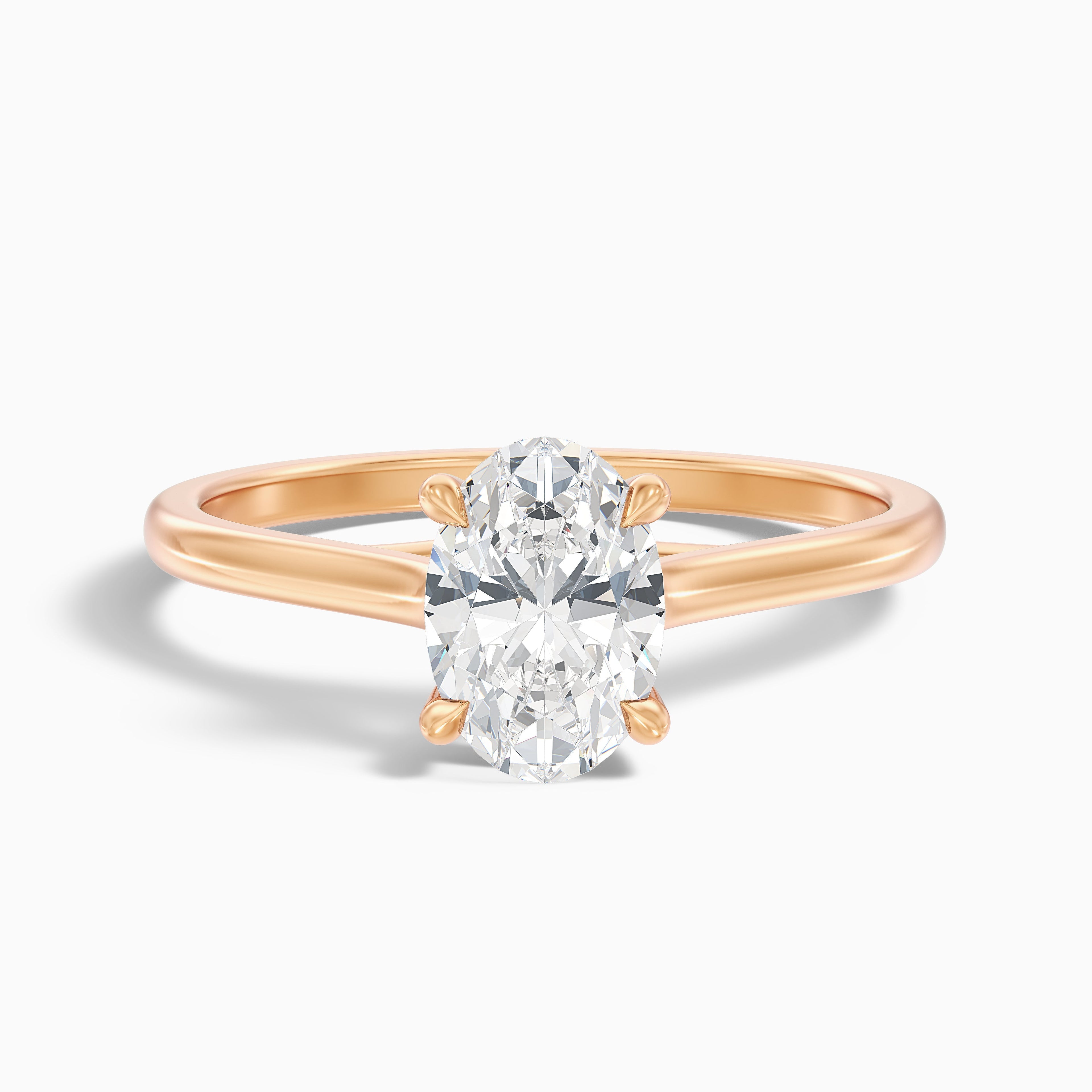 Aria 4 Carat Oval Solitaire Moissanite Diamond Ring in Platinum DestGlow