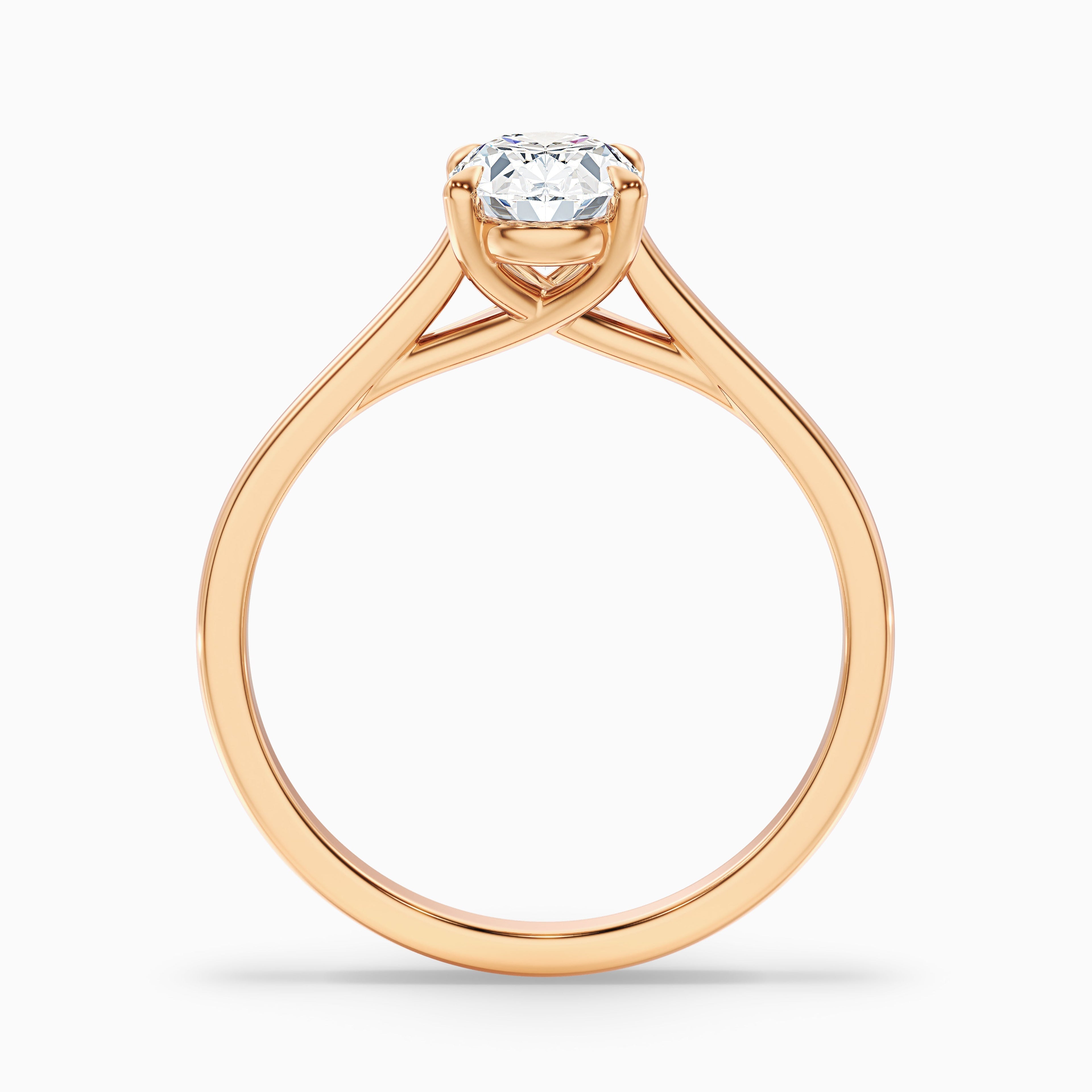 Aria 4 Carat Oval Solitaire Moissanite Diamond Ring in 18k White Gold