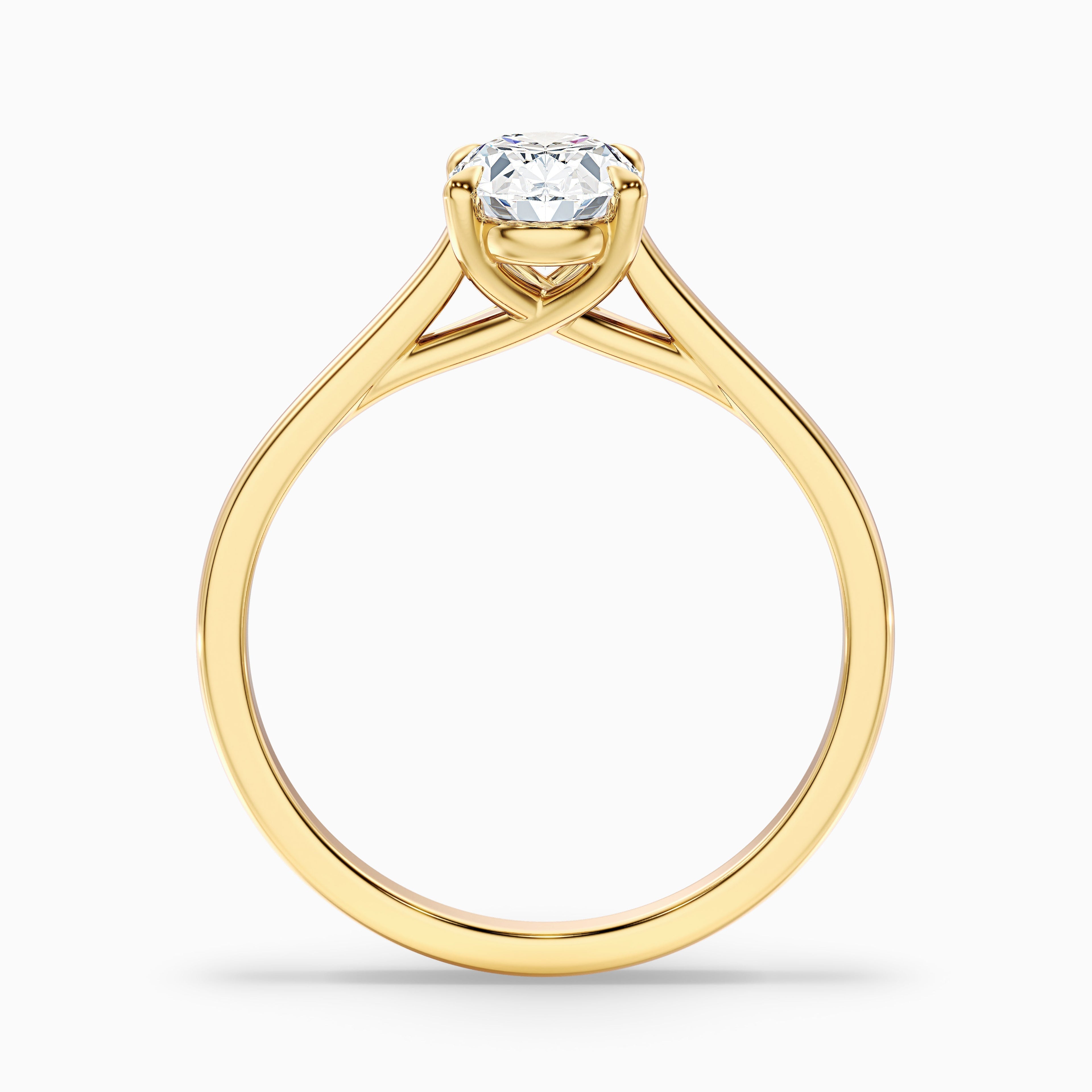 Aria 5.5 Carat Oval Solitaire Moissanite Diamond Ring in 14k White Gold