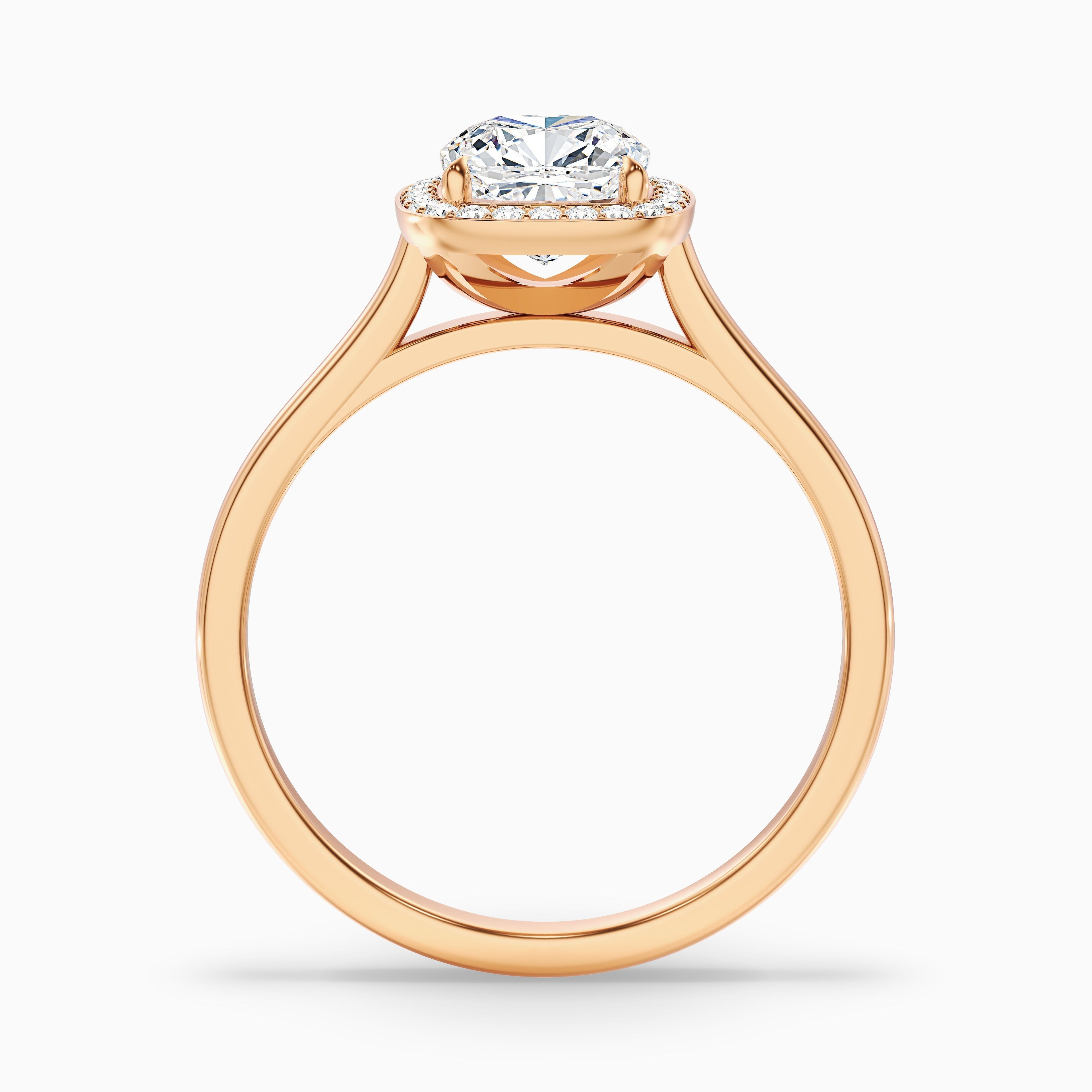 Jeri 3.5 Carat Cushion Cut Halo Moissanite Engagement Ring in 10k White Gold DestGlow