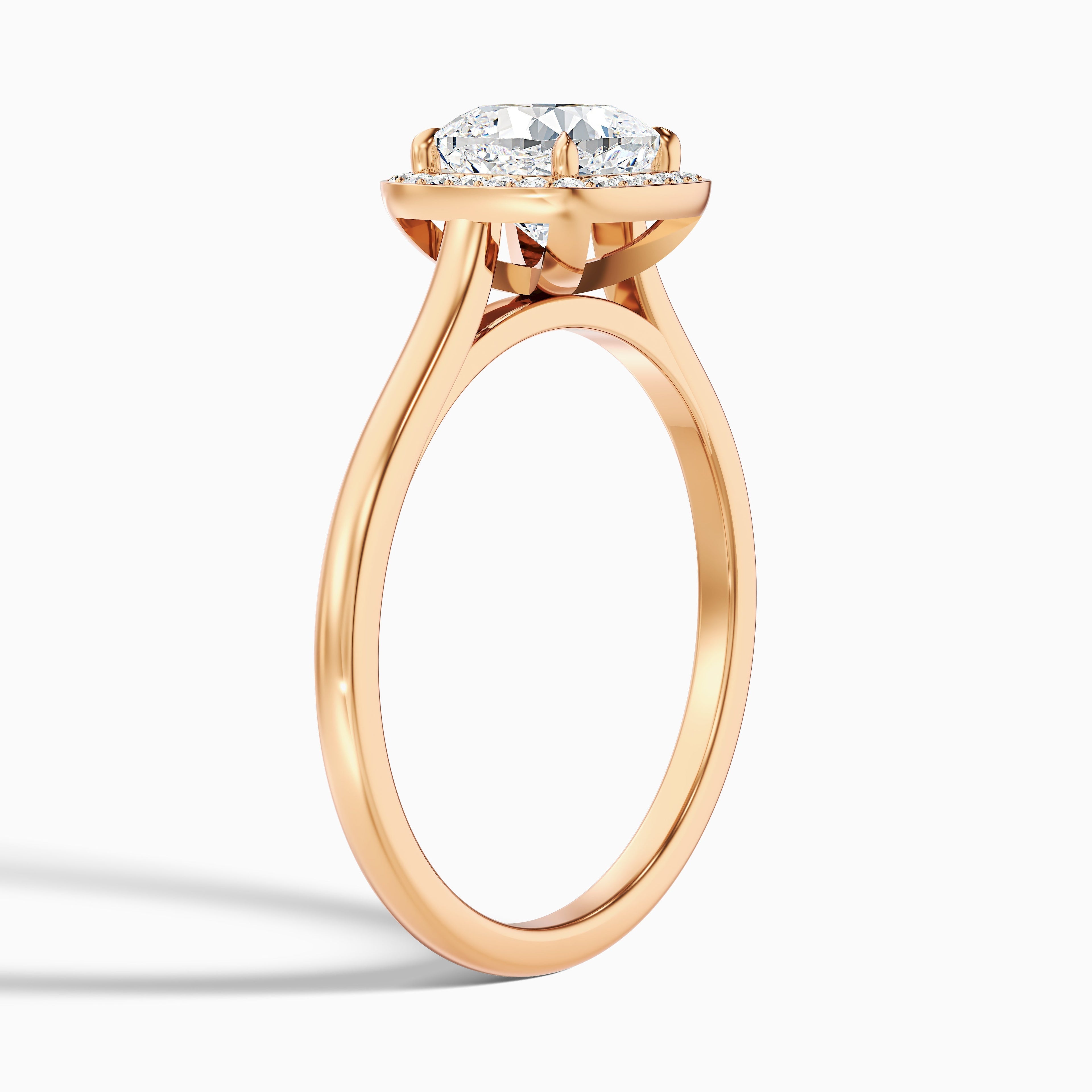 Jeri 4 Carat Cushion Cut Halo Moissanite Engagement Ring in 10k Yellow Gold