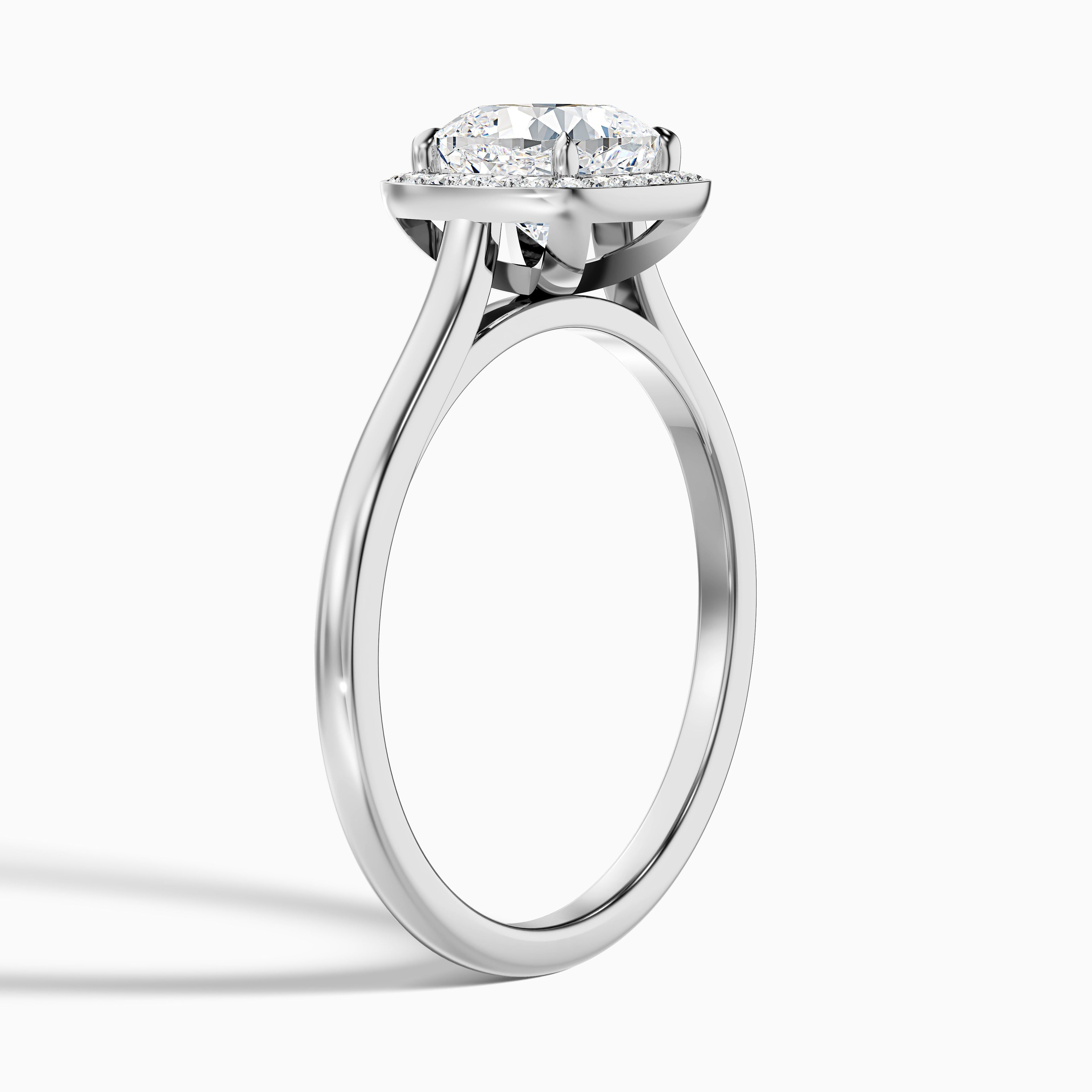 Jeri 4.5 Carat Cushion Cut Halo Moissanite Engagement Ring in 925 Sterling Silver