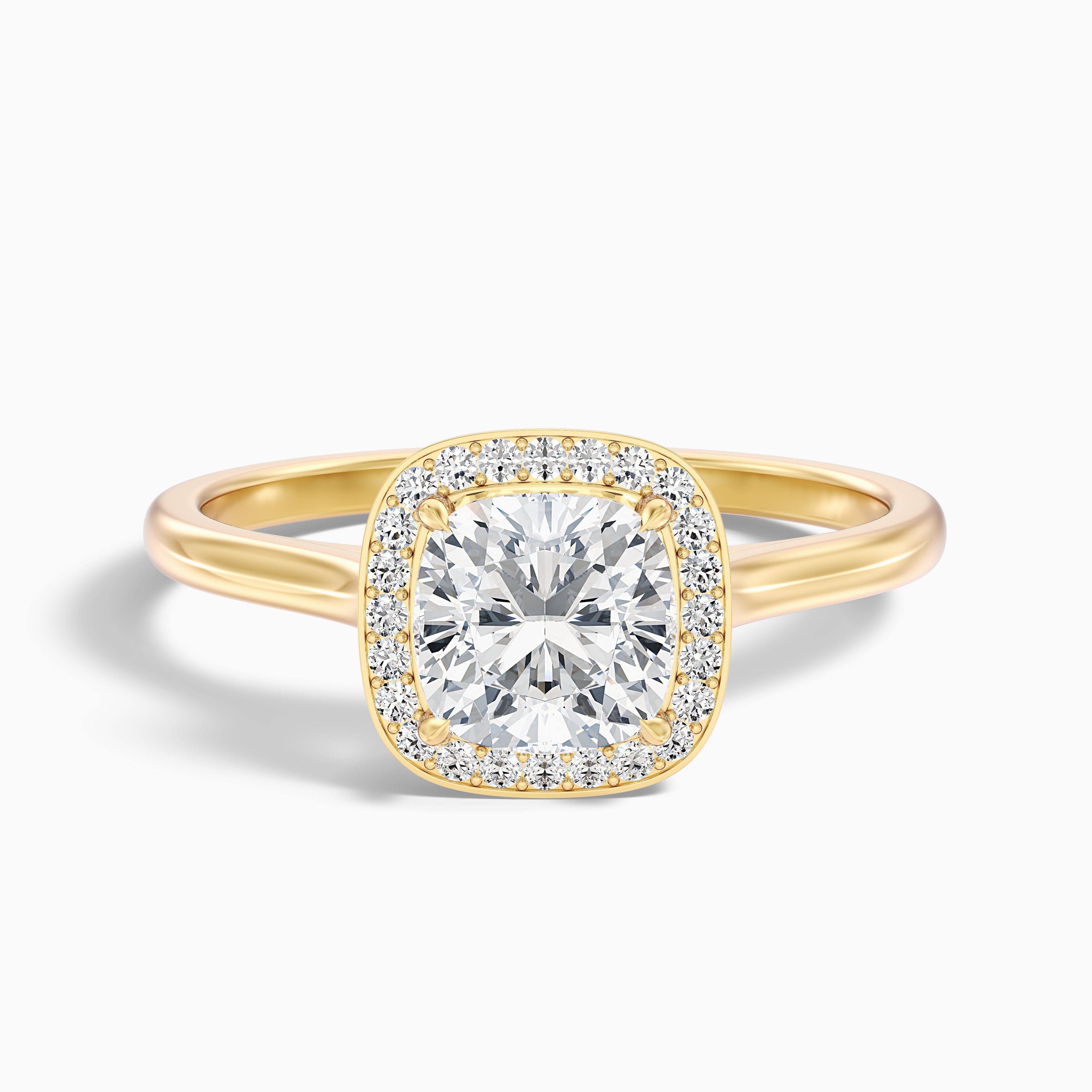 Jeri 4.5 Carat Cushion Cut Halo Moissanite Engagement Ring in 18k Rose Gold