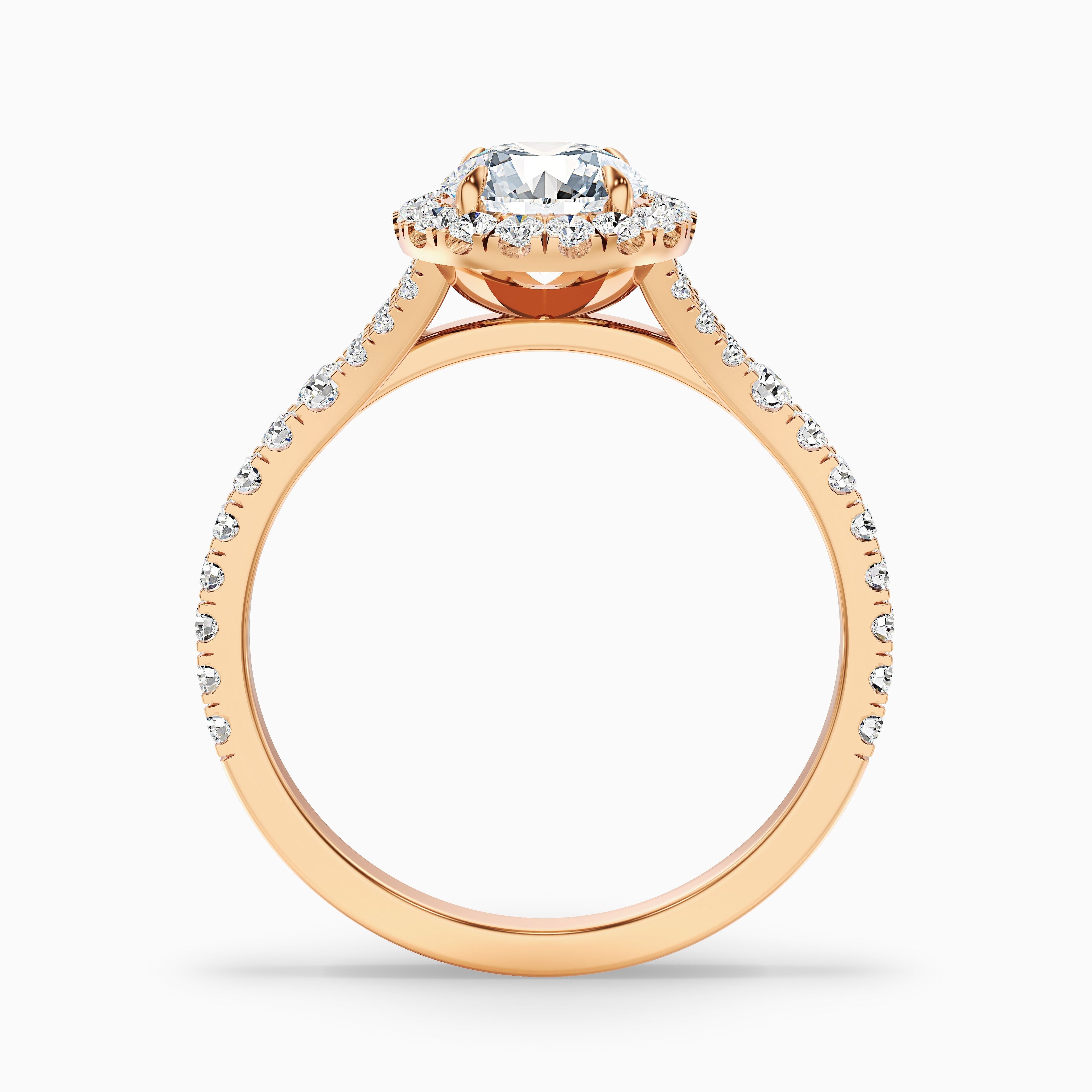 Emily 1.5 Carat Round Halo Pave Lab Grown Diamond Ring in 18k White Gold DestGlow