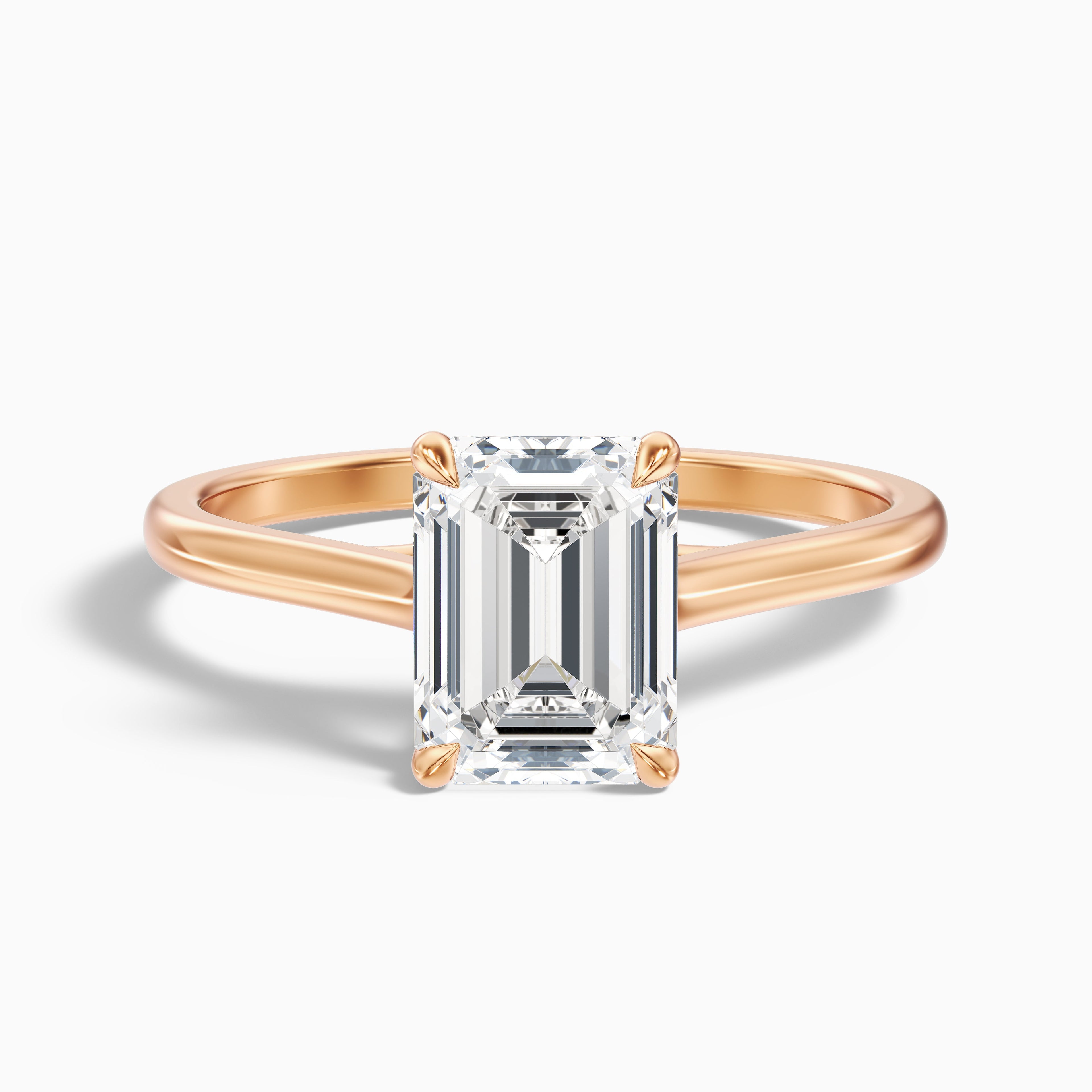 Ira 1.5 Carat Emerald Cut Solitaire Moissanite Engagement Ring in Platinum DestGlow