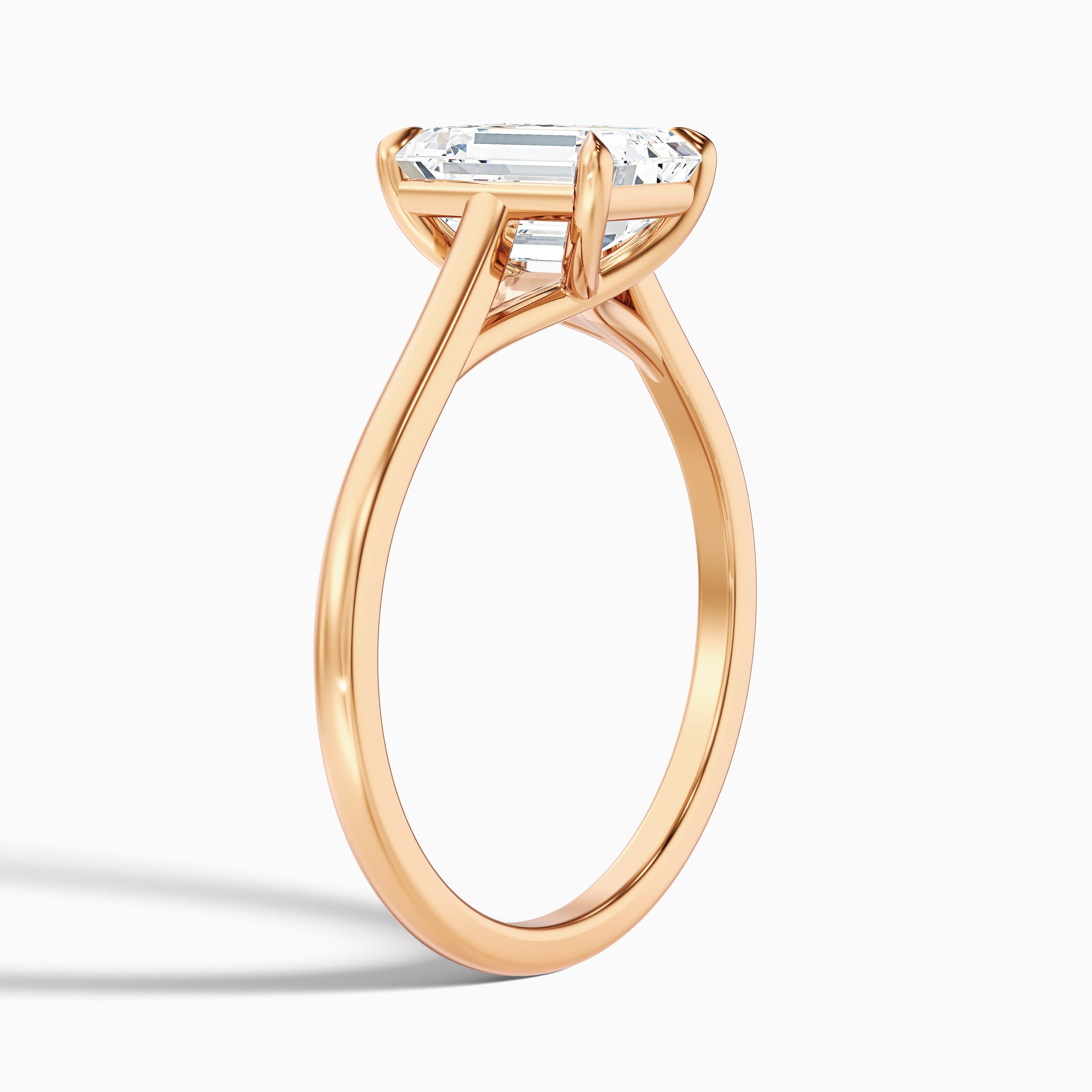Hana 1 Carat Emerald Cut Solitaire Lab Grown Diamond Ring in 14k Yellow Gold DestGlow