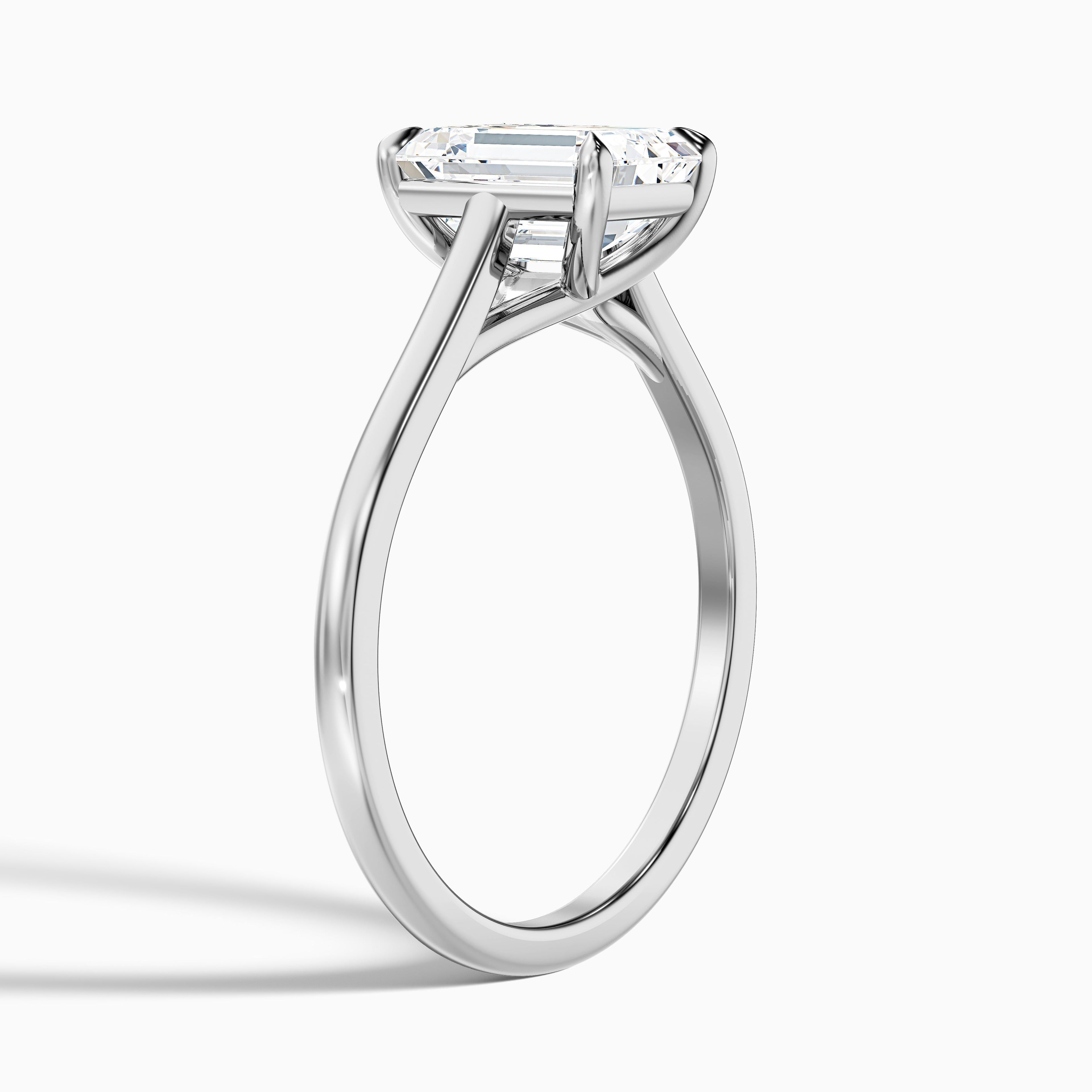 Ira 1.5 Carat Emerald Cut Solitaire Moissanite Engagement Ring in 18k Yellow Gold DestGlow