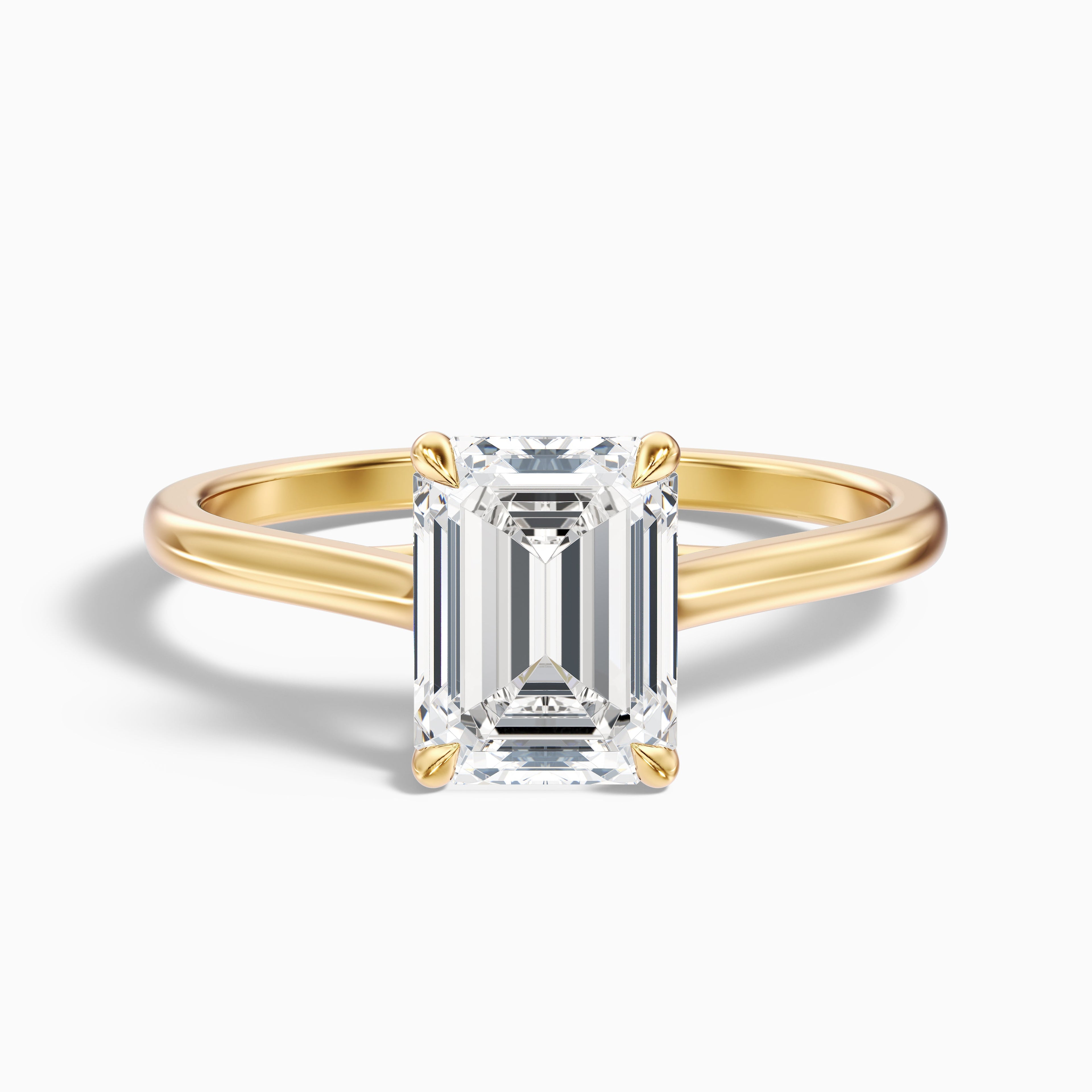 Ira 3 Carat Emerald Cut Solitaire Moissanite Engagement Ring in 10k Rose Gold