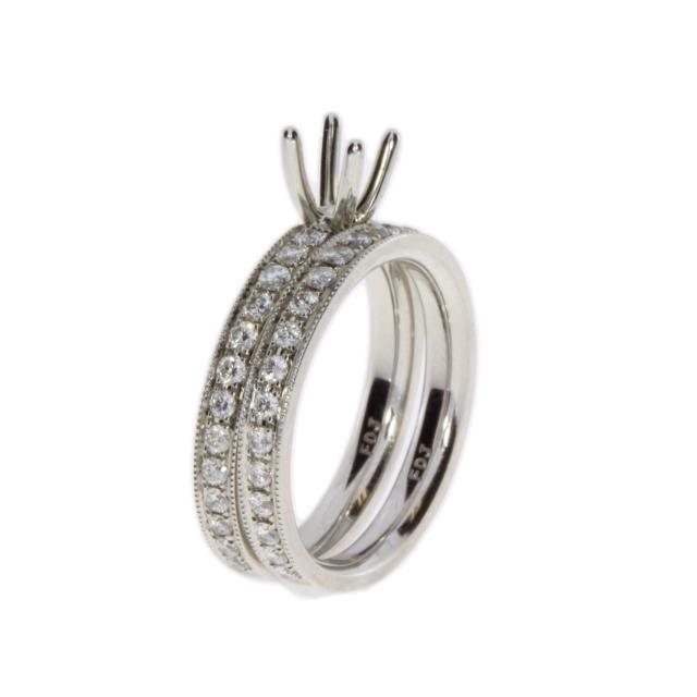 Diamond Semi Mount Engagement Ring 14KT White Gold by Bids.com