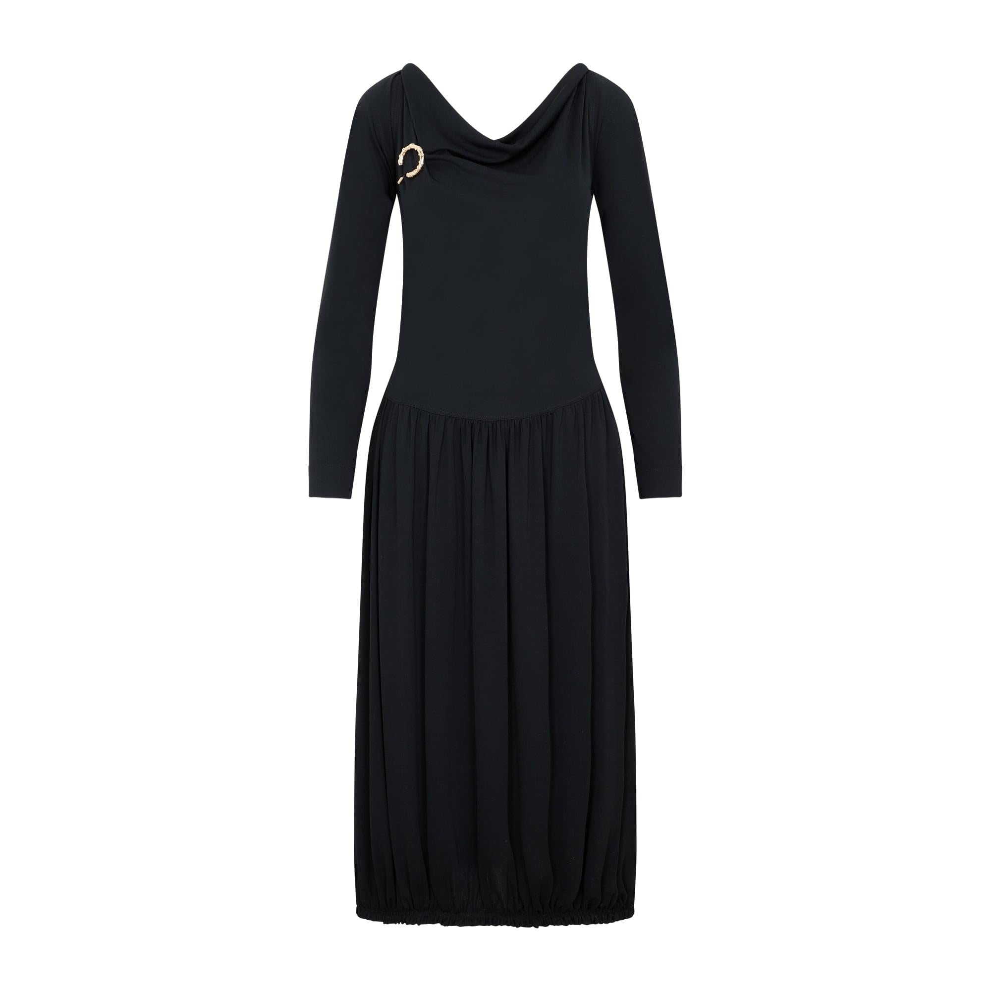 Lanvin Ls Drape Midi Dress Women DestGlow