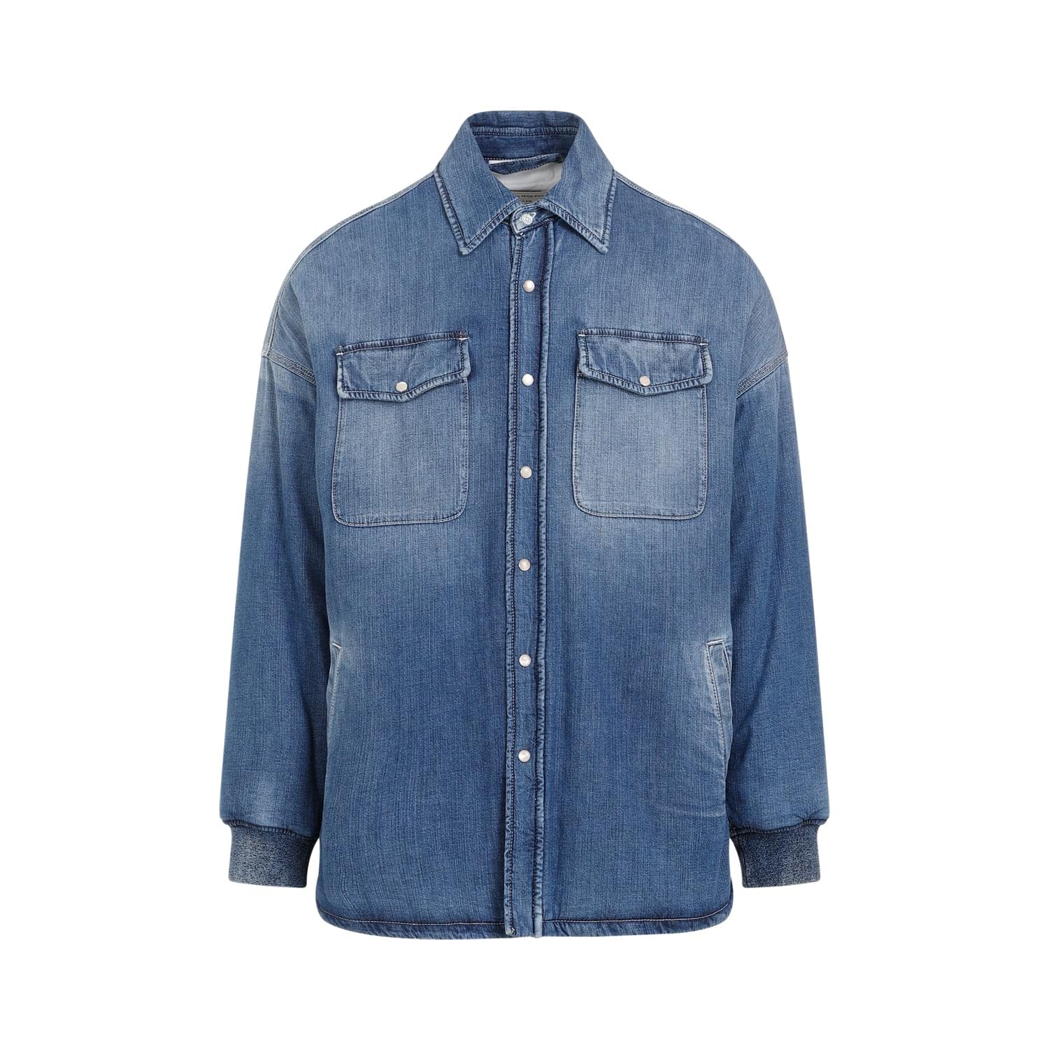 Alexander Mcqueen Quilted Denim Shirt Men DestGlow
