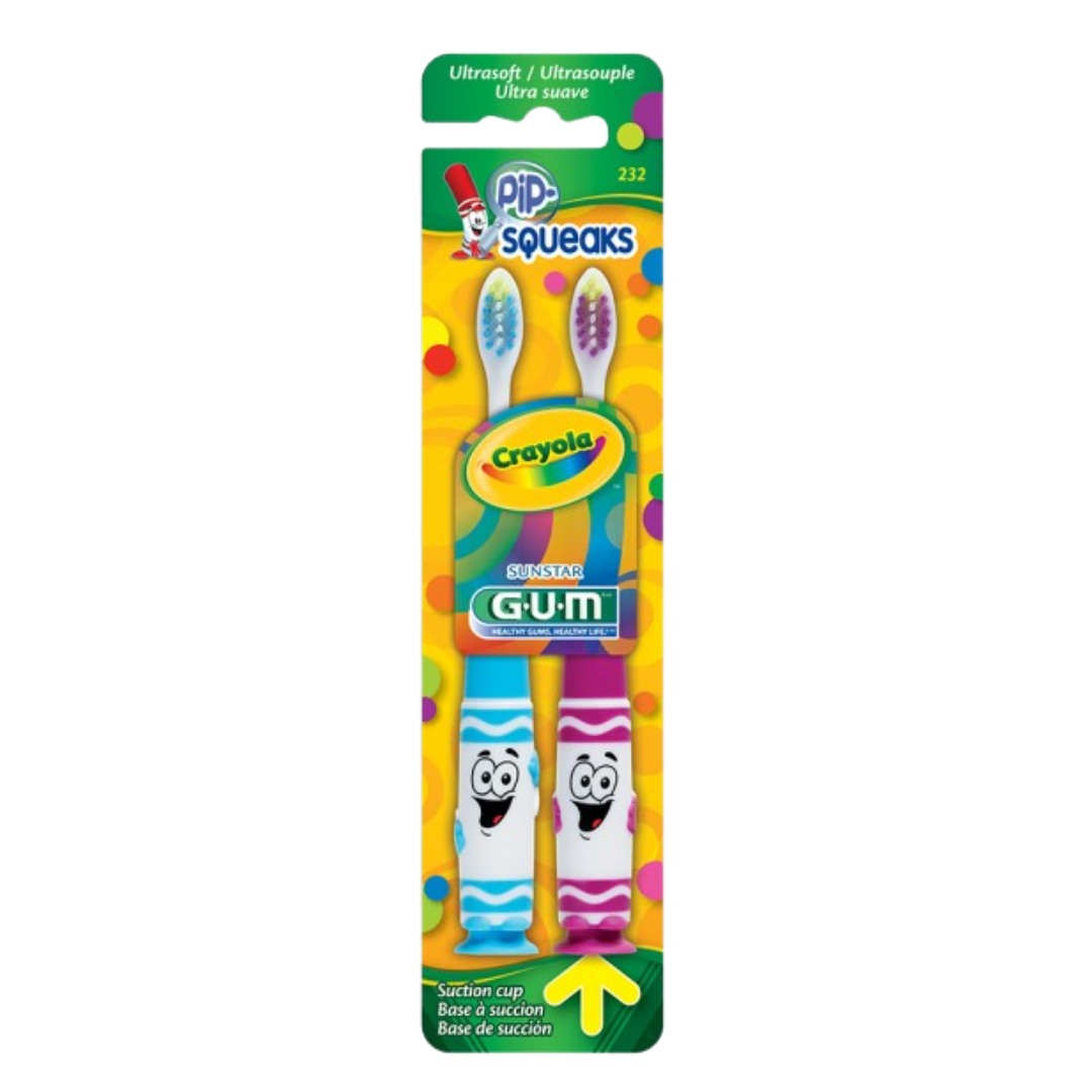 GUM Crayola Twin Pack Toothbrushes DestGlow