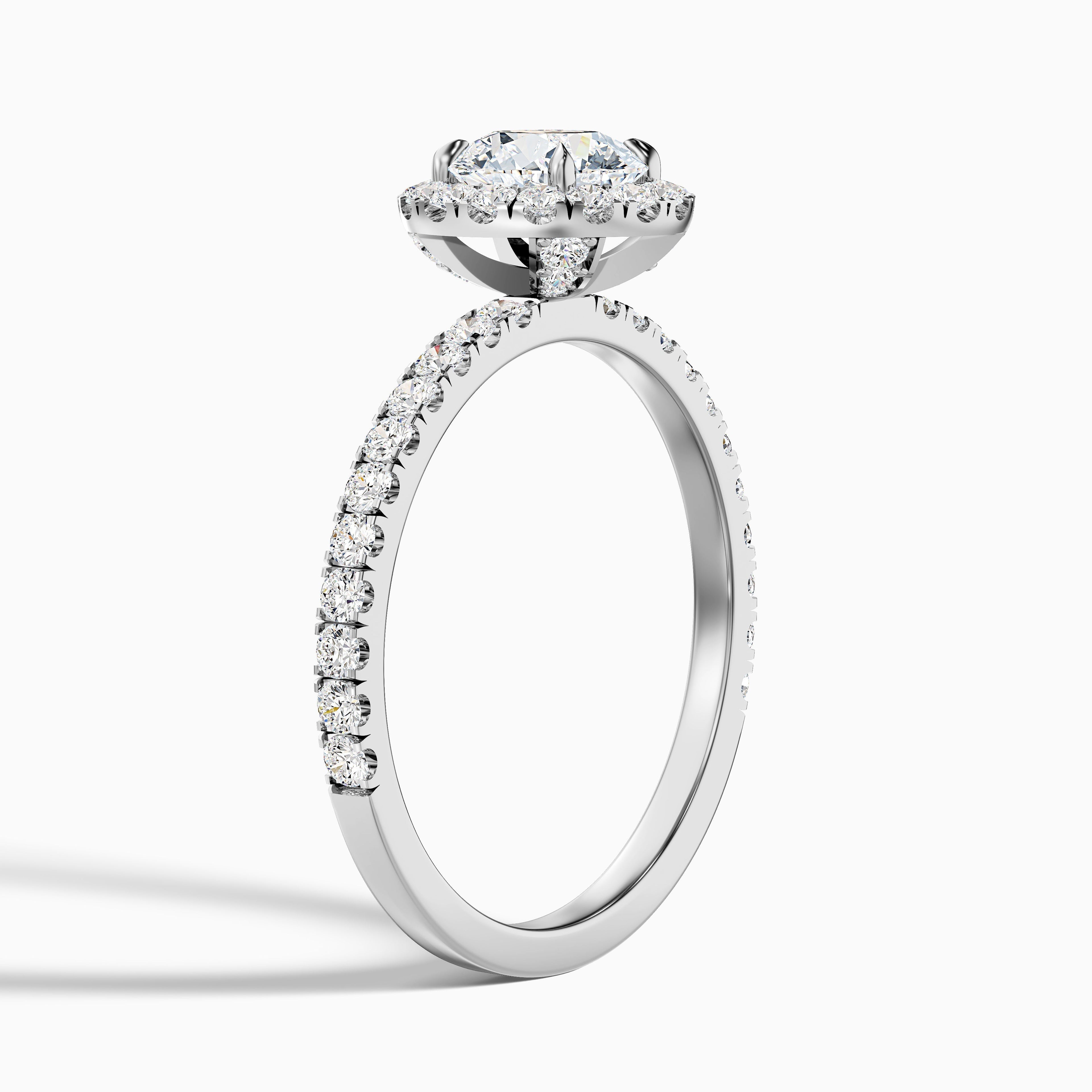 Jade 3.5 Carat Round Cut Halo Lab Grown Diamond Ring in 14k Yellow Gold DestGlow