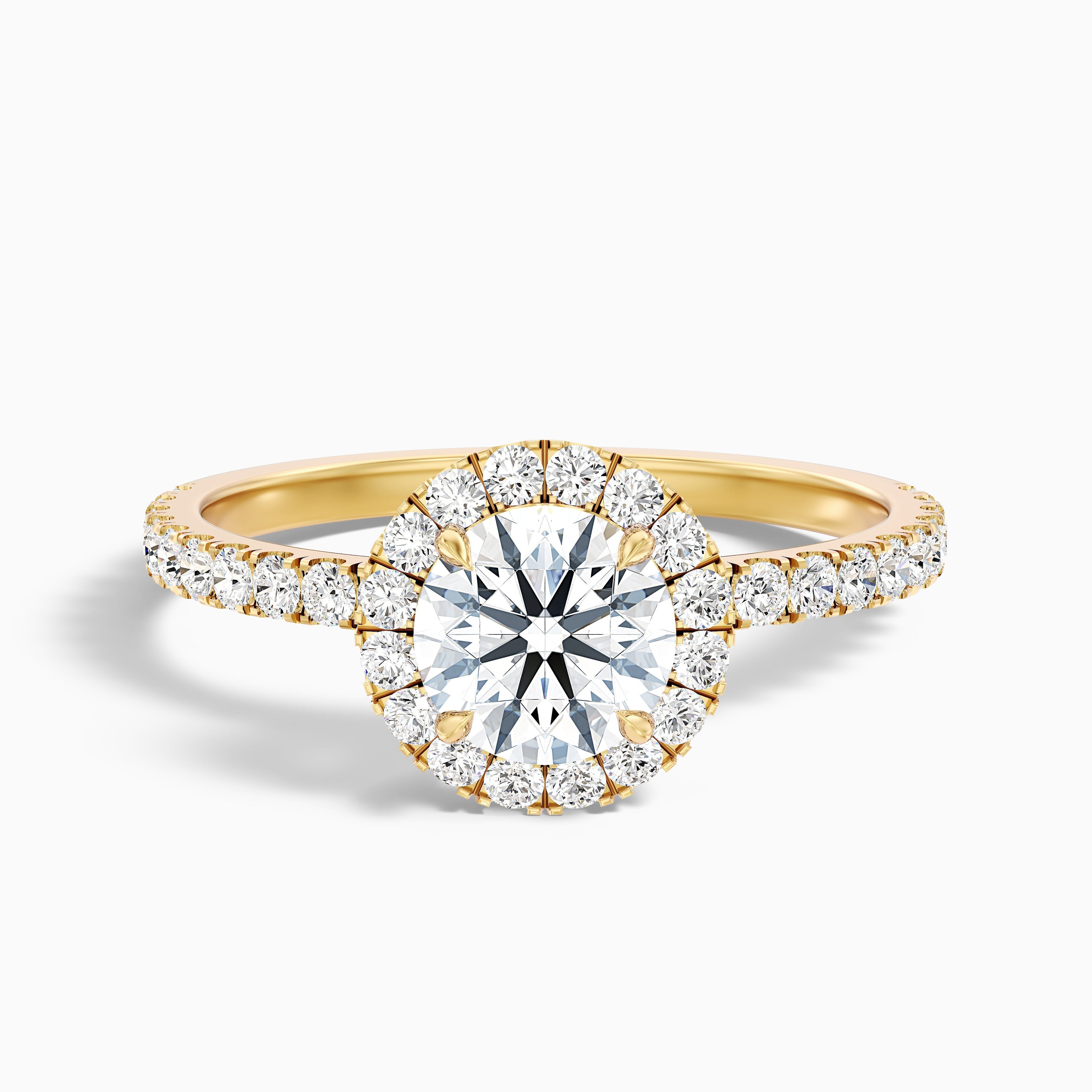Hailey 5.5 Carat Round Cut Halo Moissanite Engagement Ring in 925 Sterling Silver