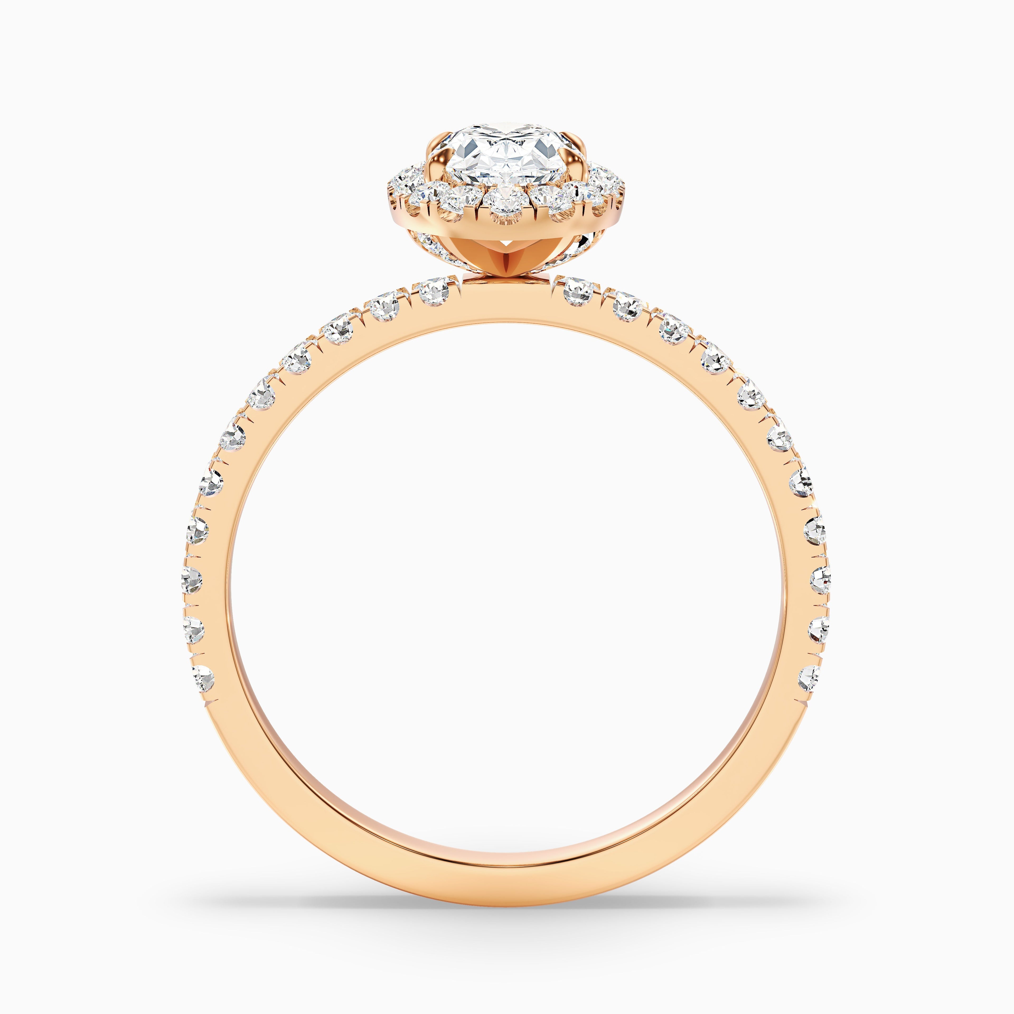Jany 2.5 Carat Oval Halo Pave Lab Grown Diamond Ring in 14k White Gold