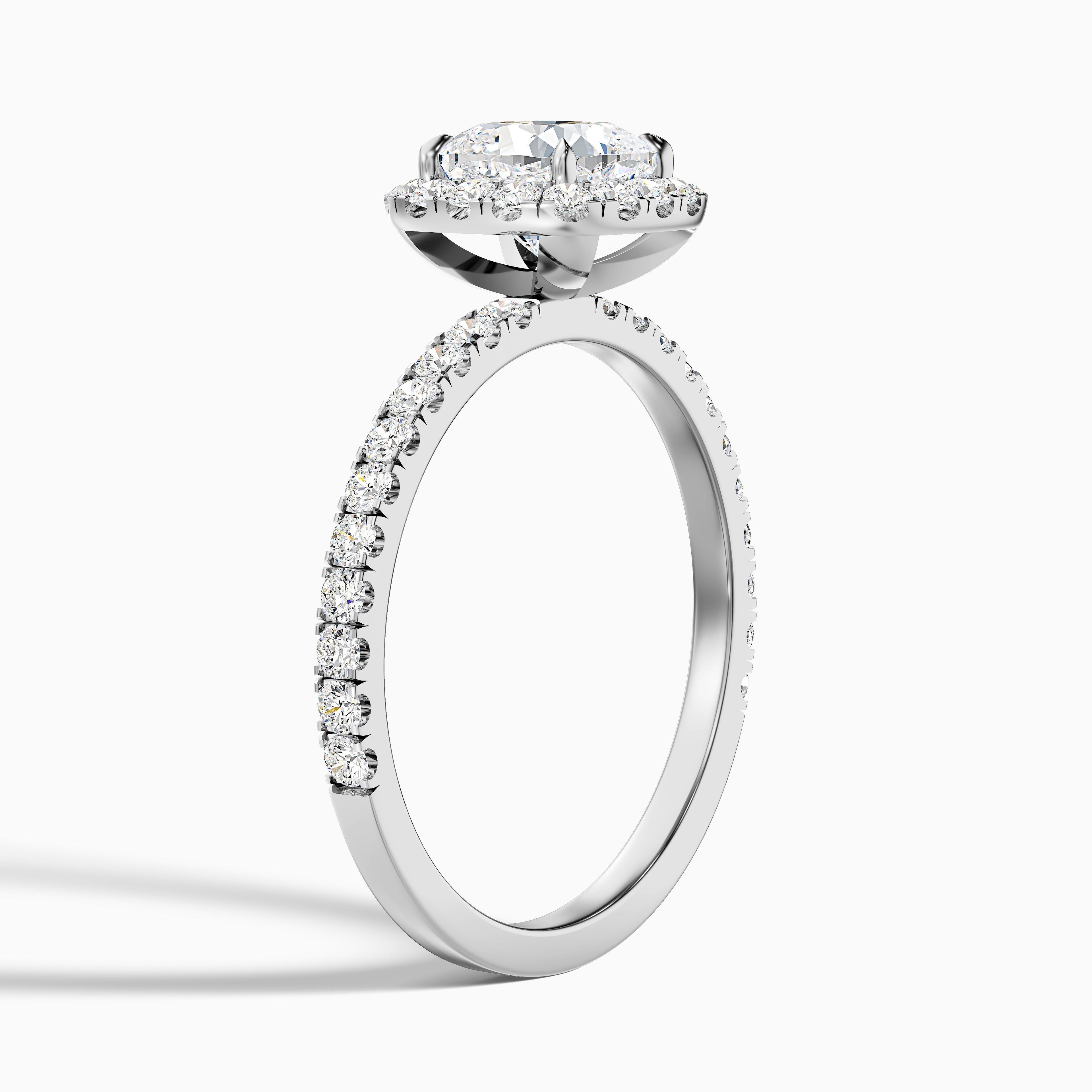 Gina 3.5 Carat Cushion Cut Halo Pave Moissanite Engagement Ring in 10k Yellow Gold
