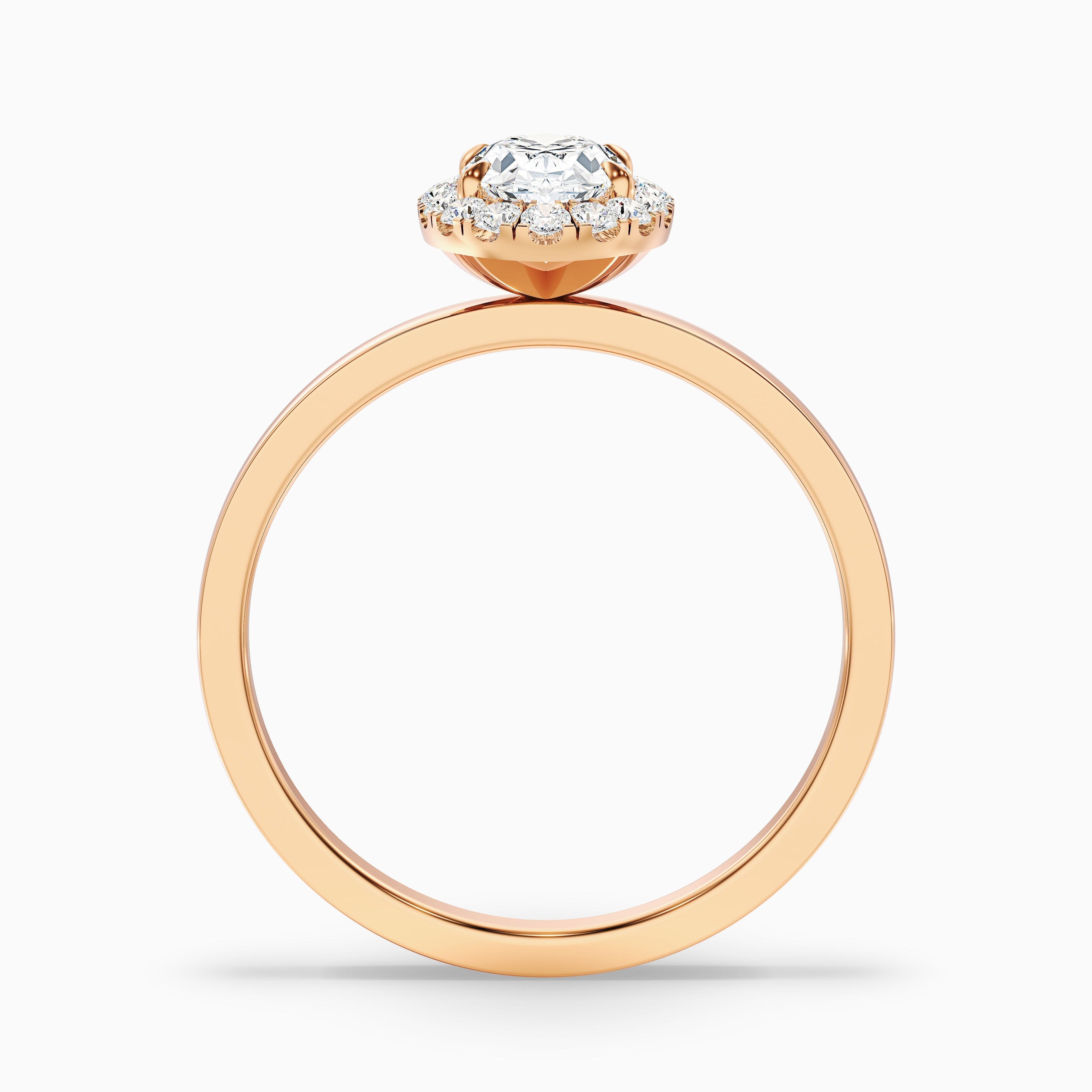 Julia 4.5 Carat Oval Halo Lab Grown Diamond Ring in 10k Yellow Gold DestGlow