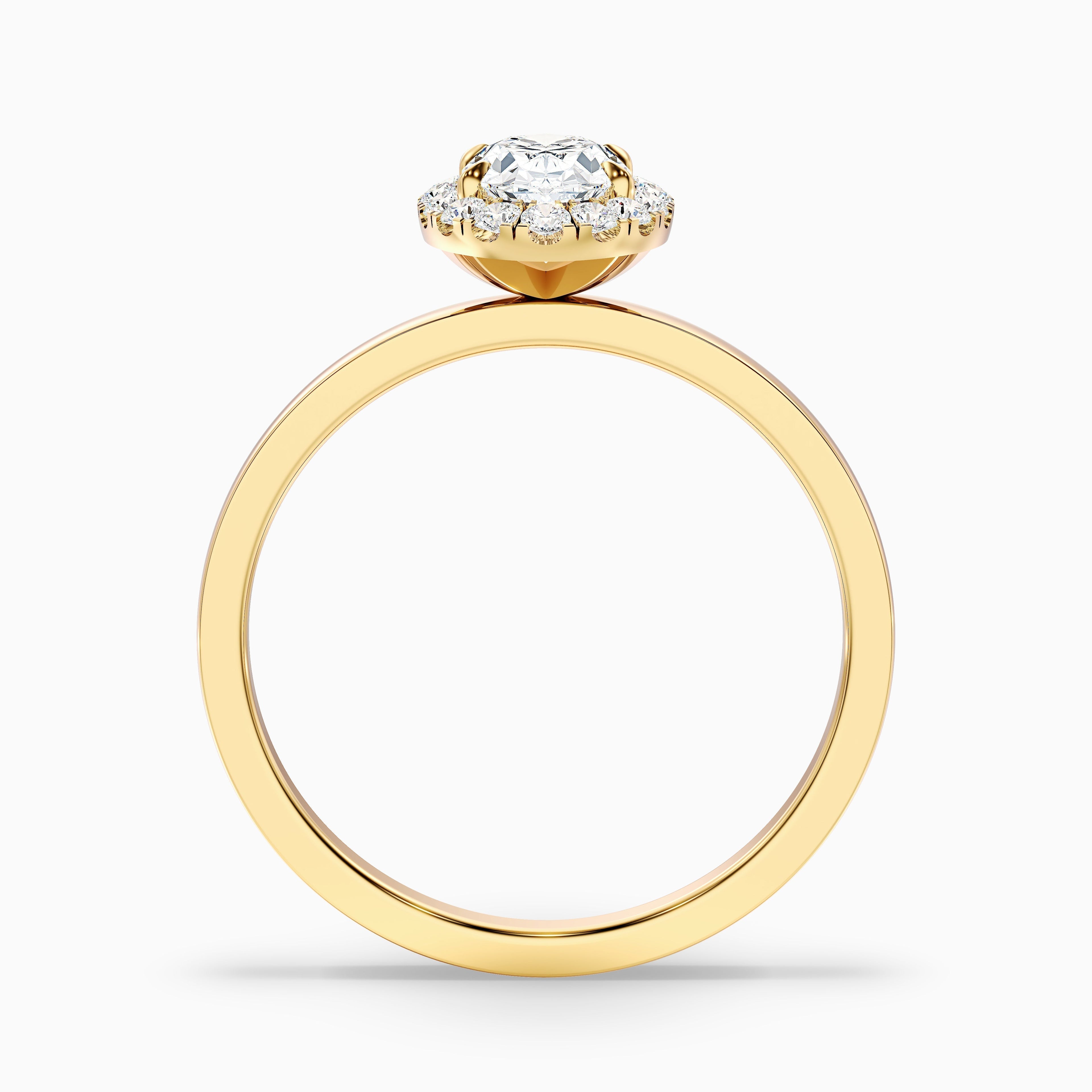 Julia 4.5 Carat Oval Halo Lab Grown Diamond Ring in 925 Sterling Silver