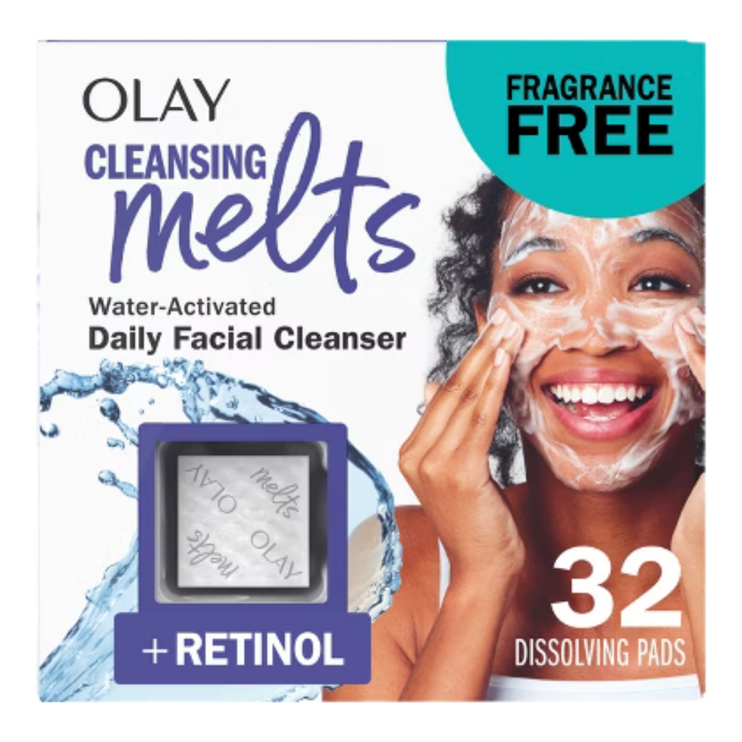 Olay Cleansing Melts Fragrance Free Retinol Daily Facial Cleanser (32ct) DestGlow