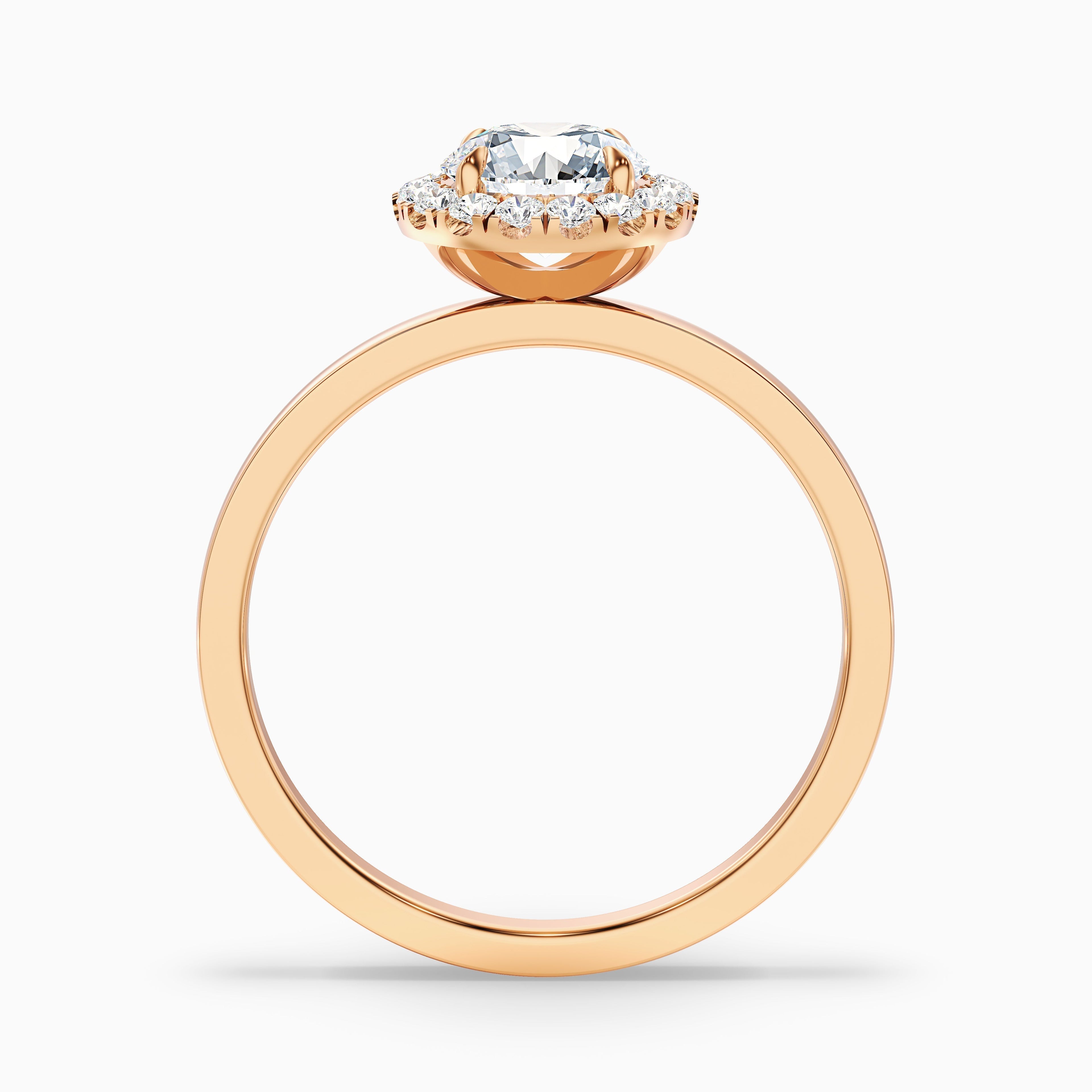 Cora 5 Carat Round Halo Moissanite Engagement Ring in 14k Yellow Gold DestGlow