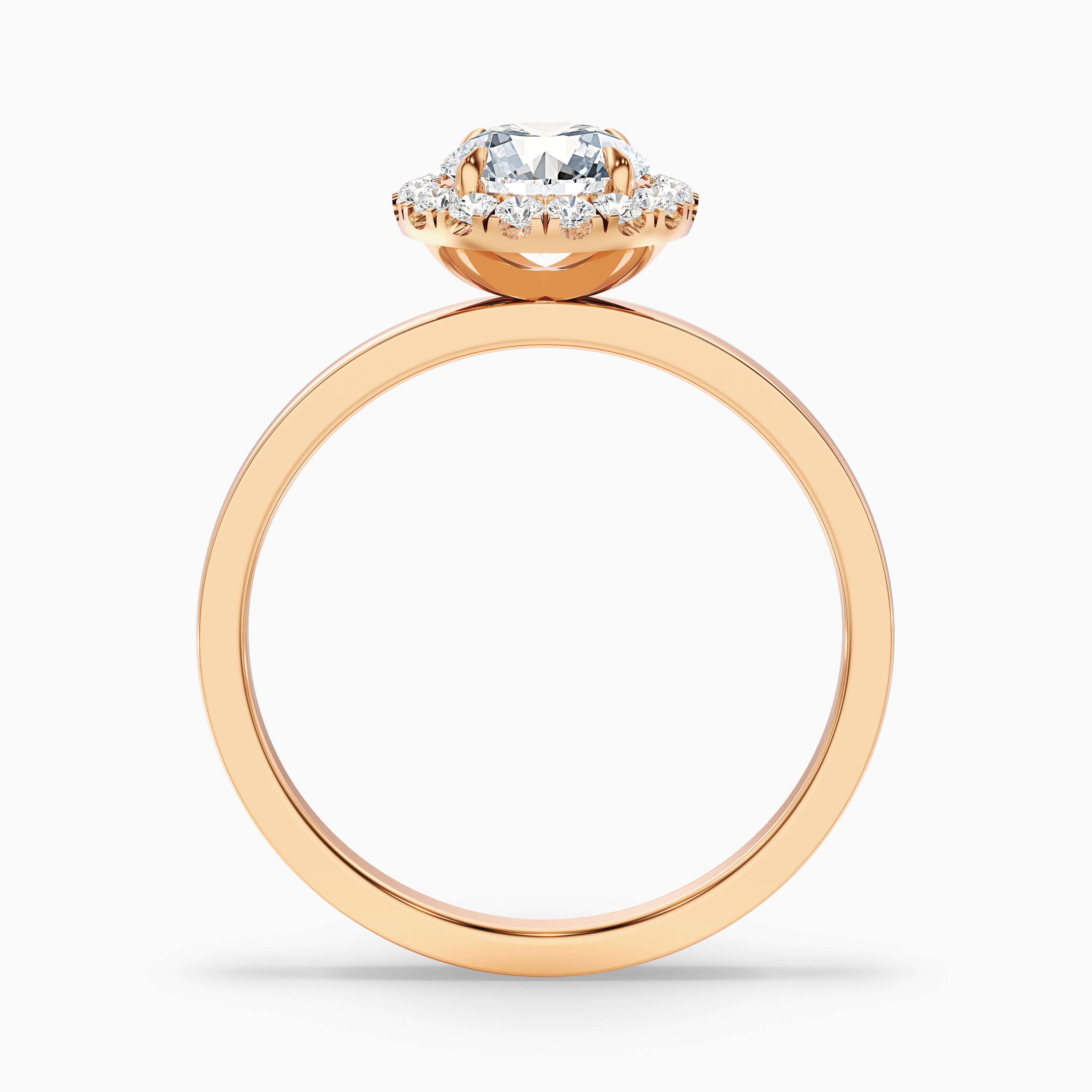 Cora 2.5 Carat Round Halo Moissanite Engagement Ring in 10k White Gold