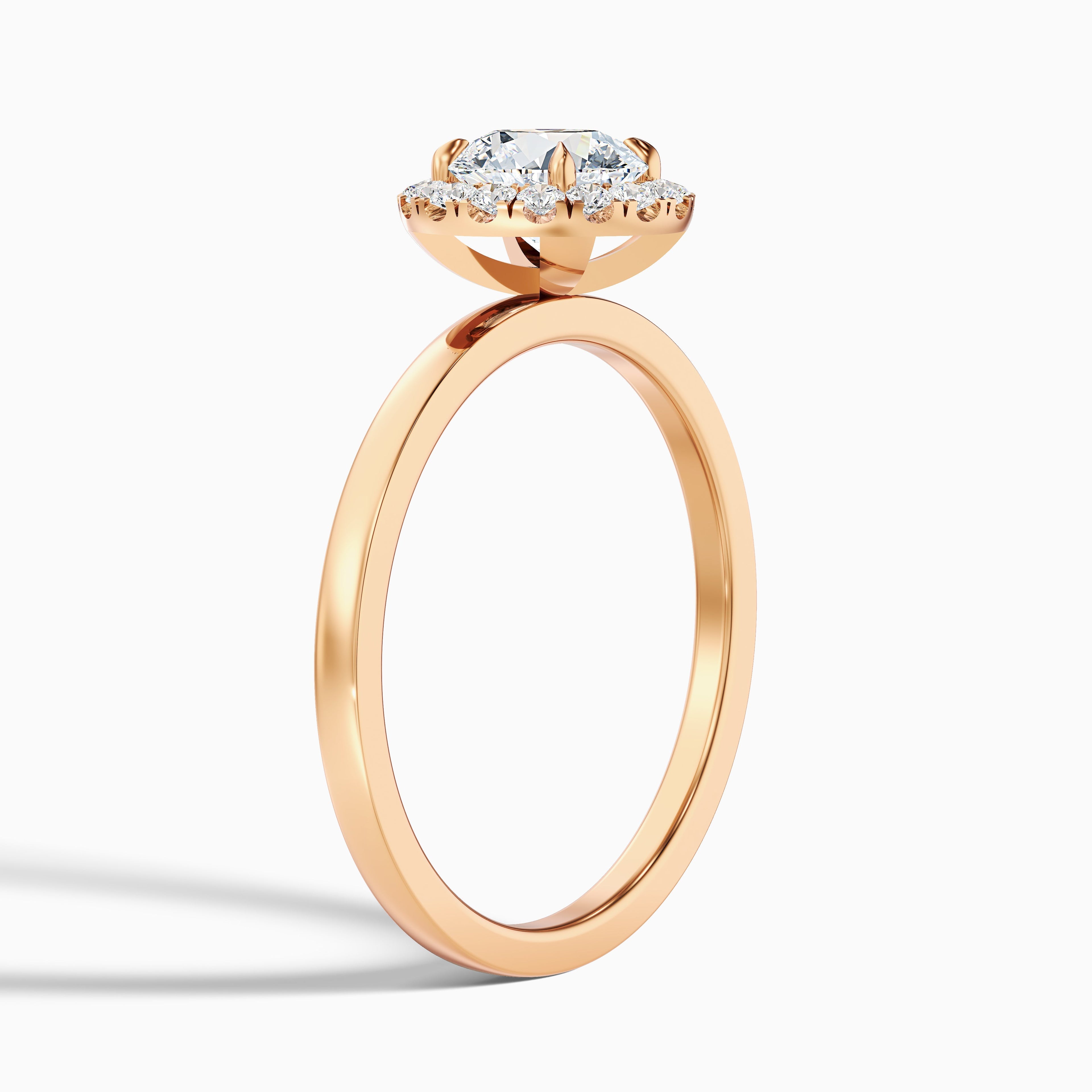 Cora 2 Carat Round Halo Moissanite Engagement Ring in 14k Rose Gold DestGlow
