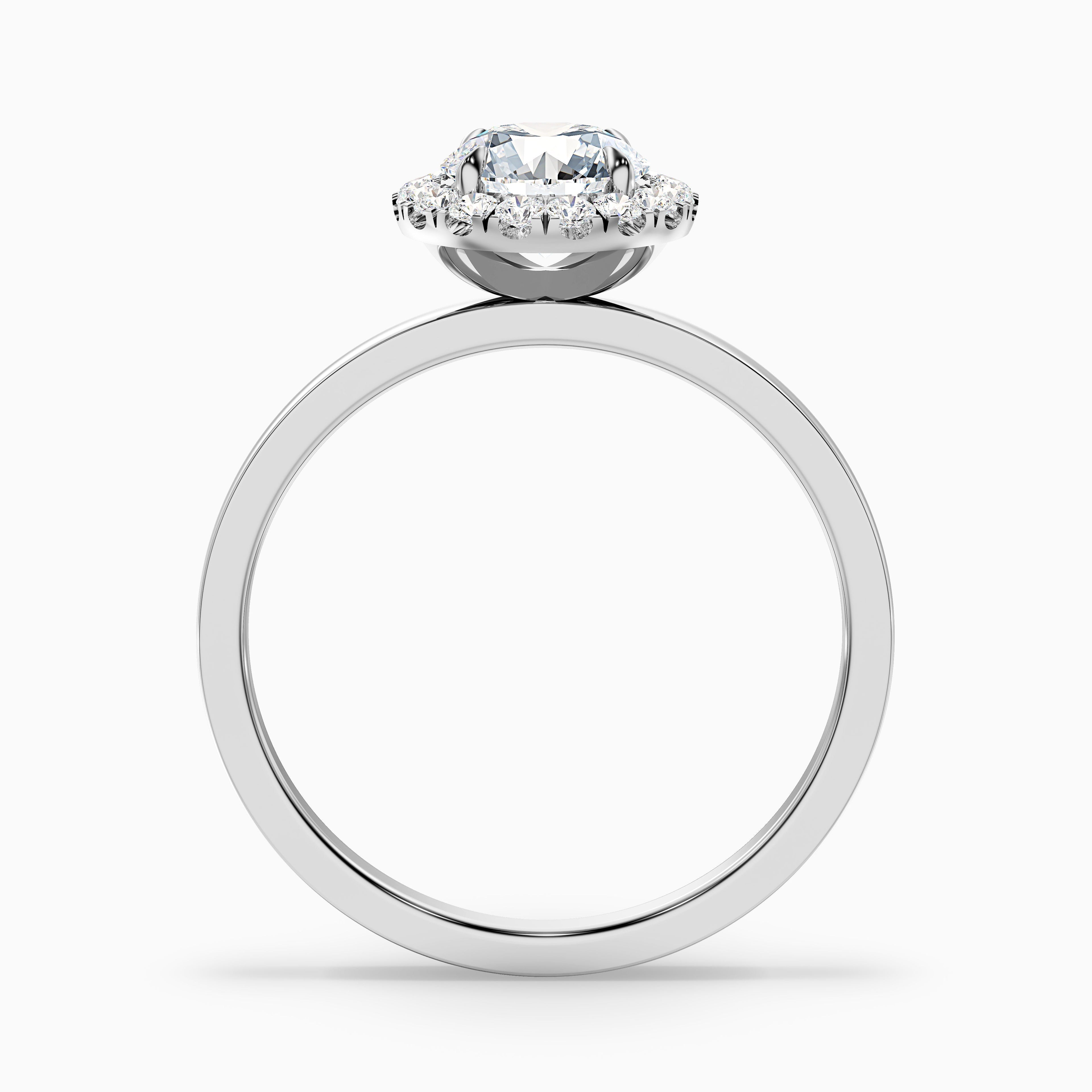 Cora 4.5 Carat Round Halo Moissanite Engagement Ring in 18k Yellow Gold